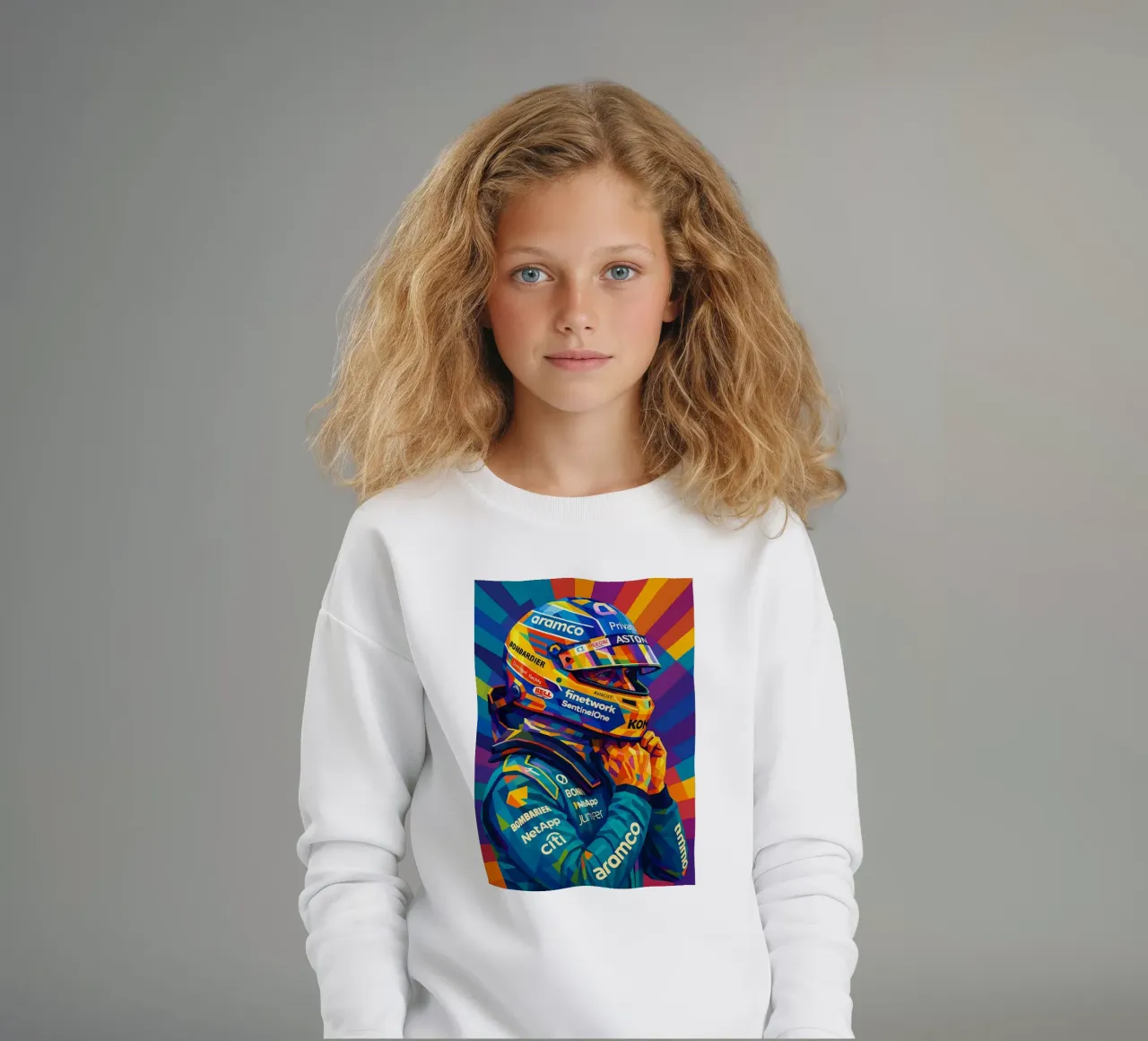 Fernando Alonso Aston Martin felpa bambino da HopeStudio