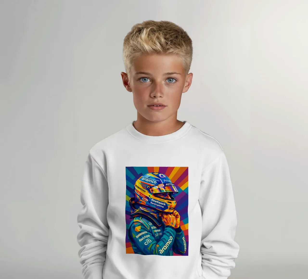 Fernando Alonso Aston Martin felpa bambino da HopeStudio