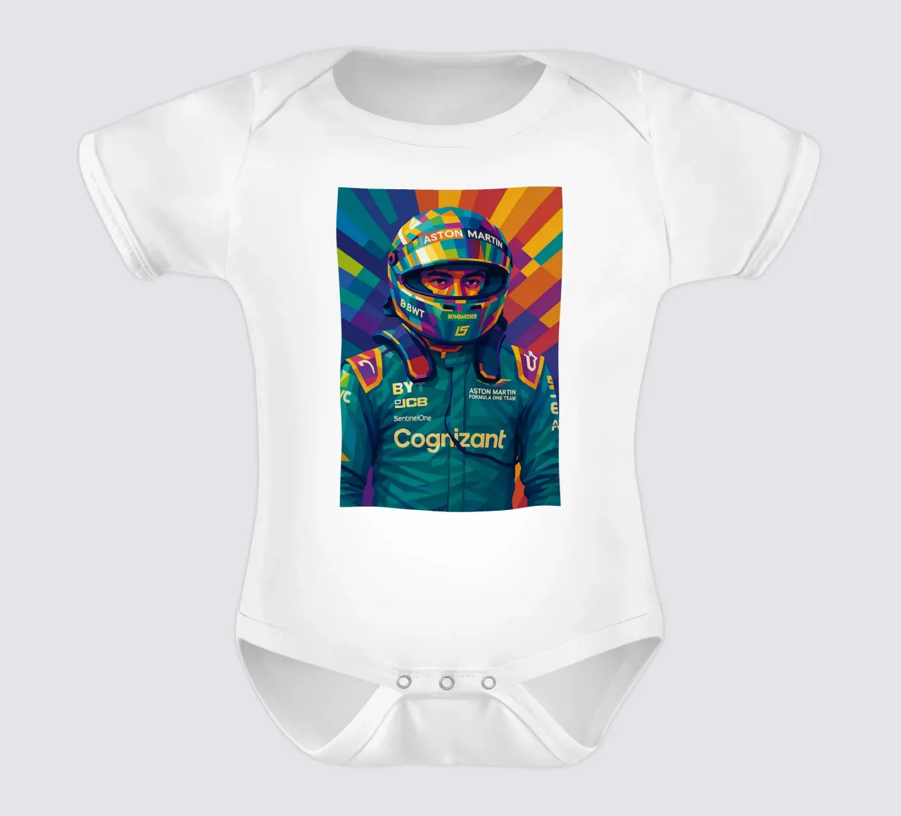 Lance Stroll Aston Martin body neonato maniche corte da HopeStudio