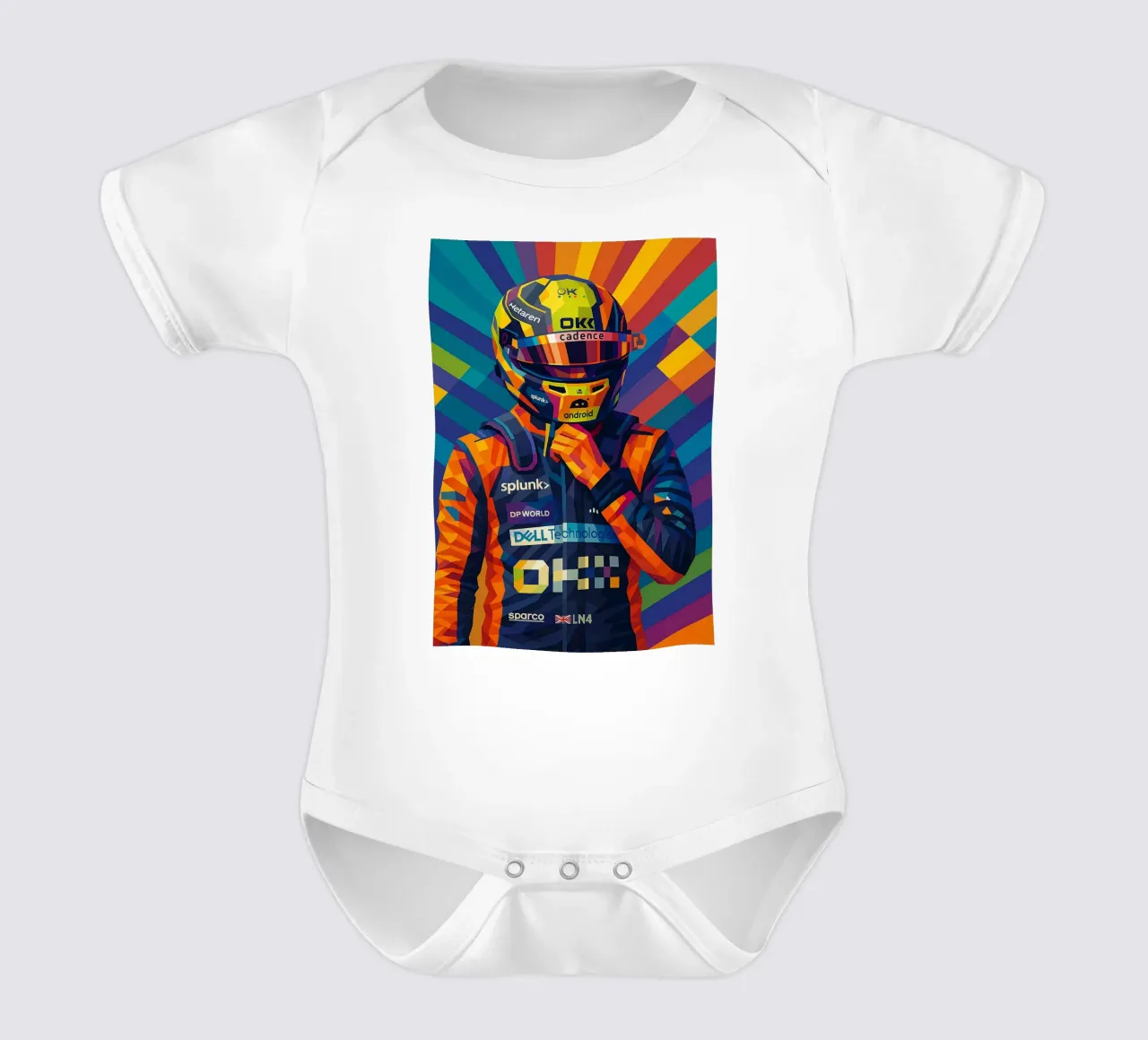 Lando Norris McLaren body neonato maniche corte da HopeStudio