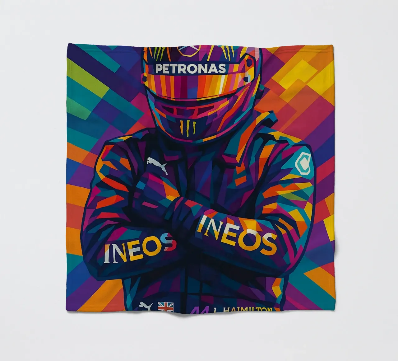 Lewis Hamilton Mercedes fleece blanket by HopeStudio
