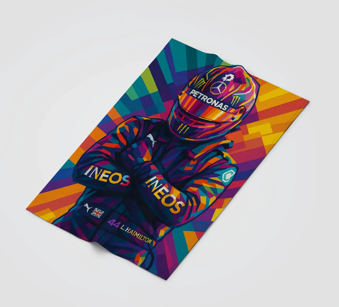 Lewis Hamilton Mercedes fleece blanket by HopeStudio