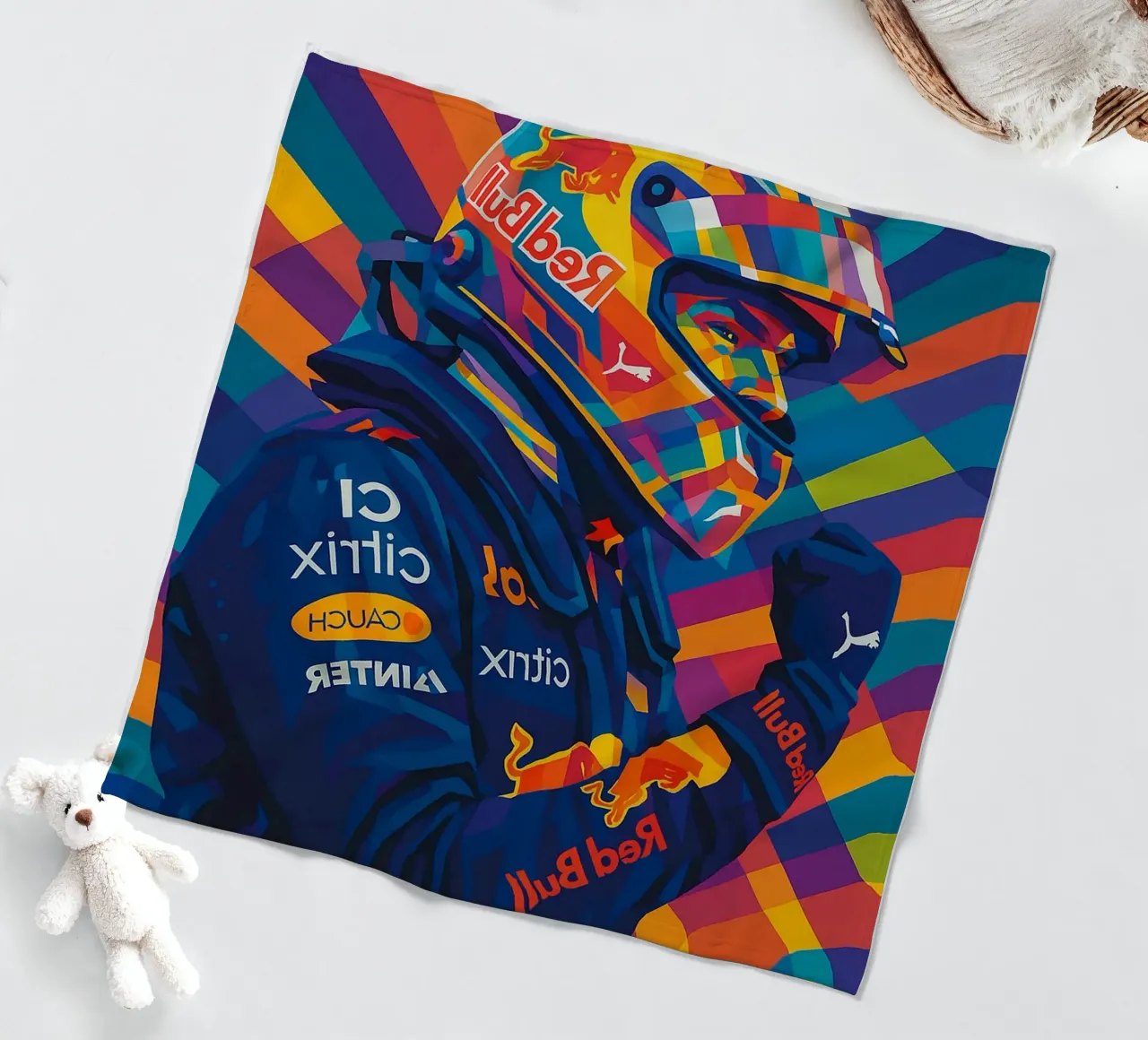 Max Verstappen Red Bull coperta in pile da HopeStudio