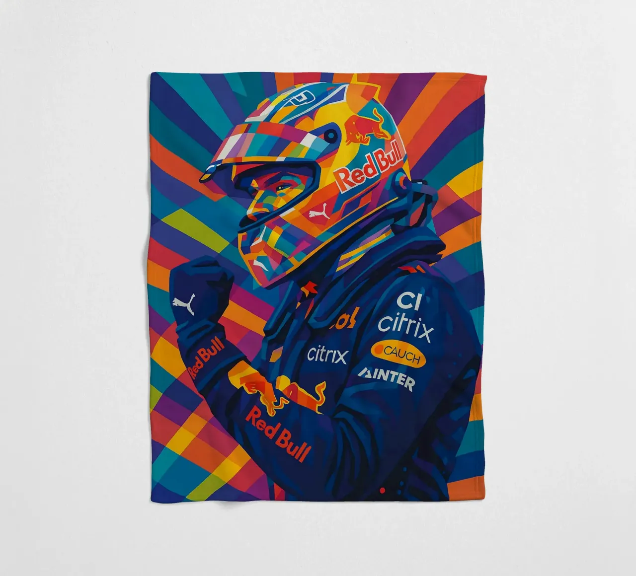 Max Verstappen Red Bull coperta in pile da HopeStudio