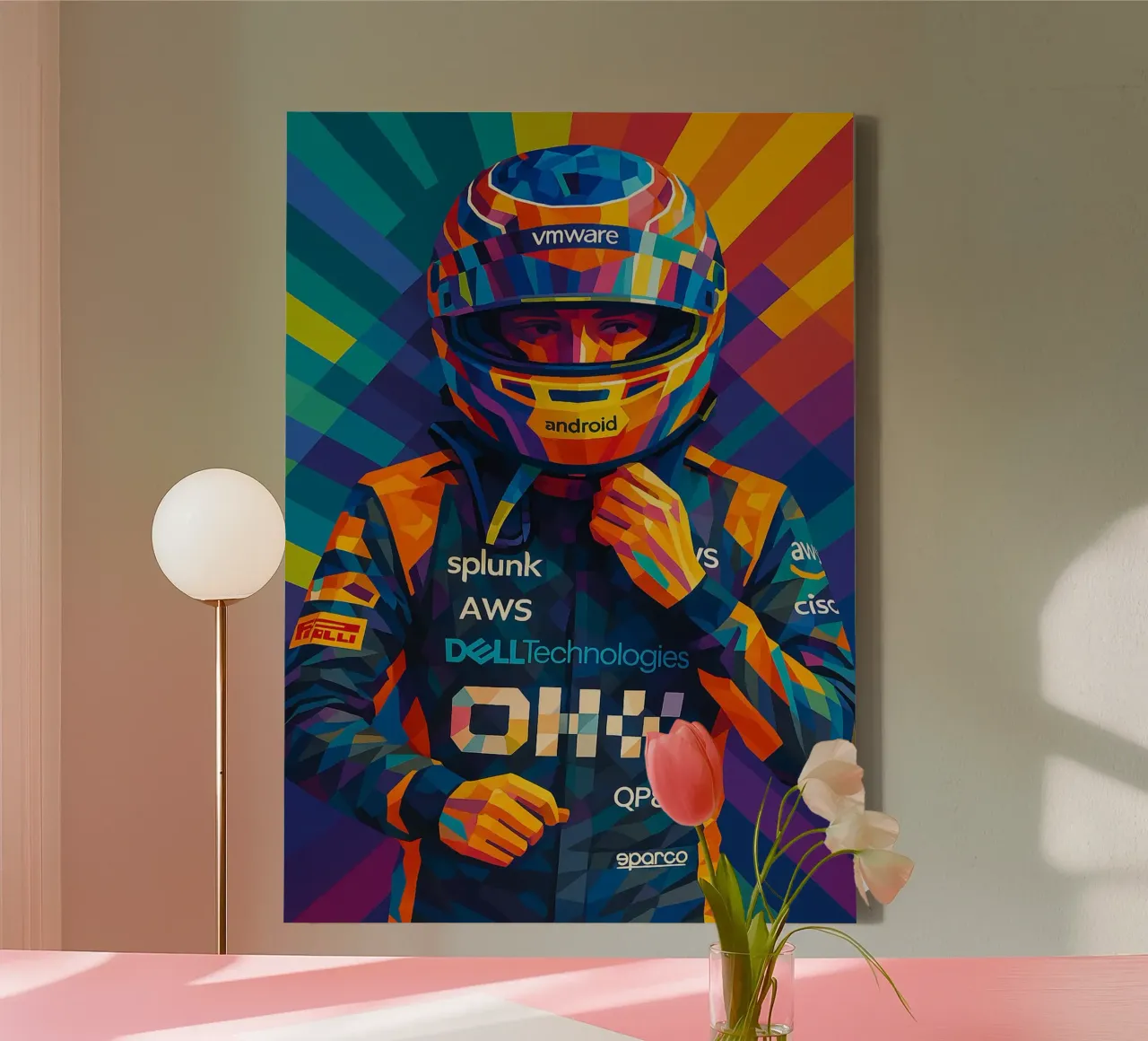 Oscar Piastri McLaren canvas met Baklijst van HopeStudio