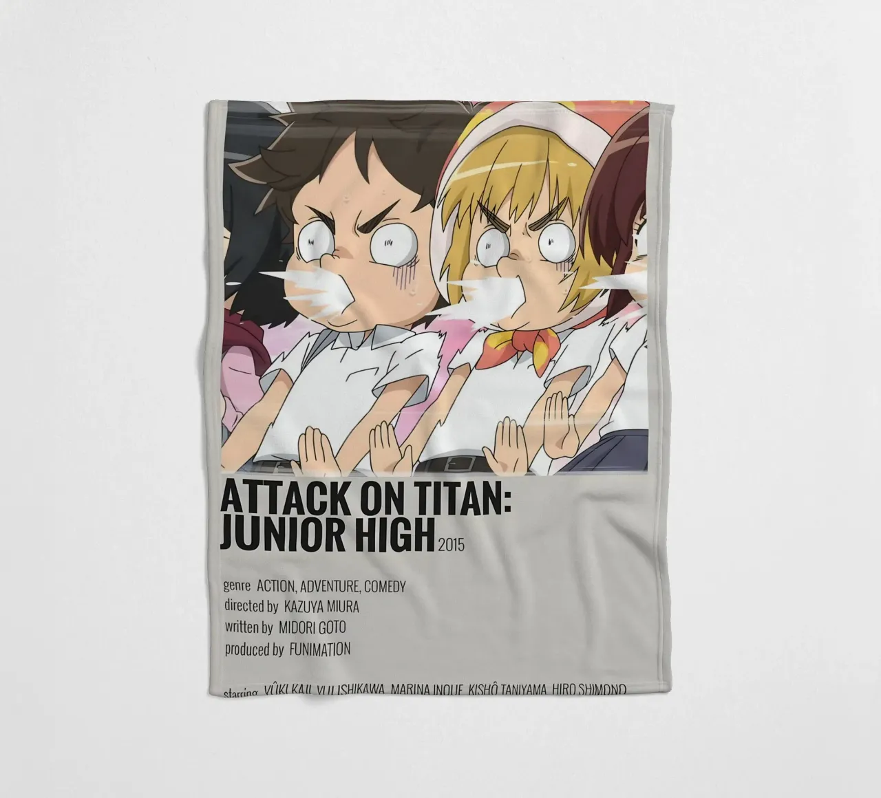 ATTACK ON TITAN: JUNIOR HIGH 2015 coperta in pile da Totoya