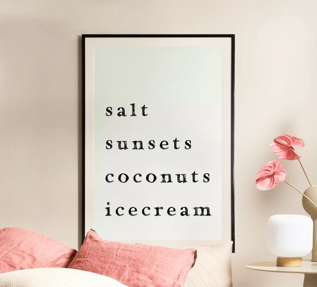 Salt and Sunsets poster con telaio in alluminio da KRUTH DESIGN