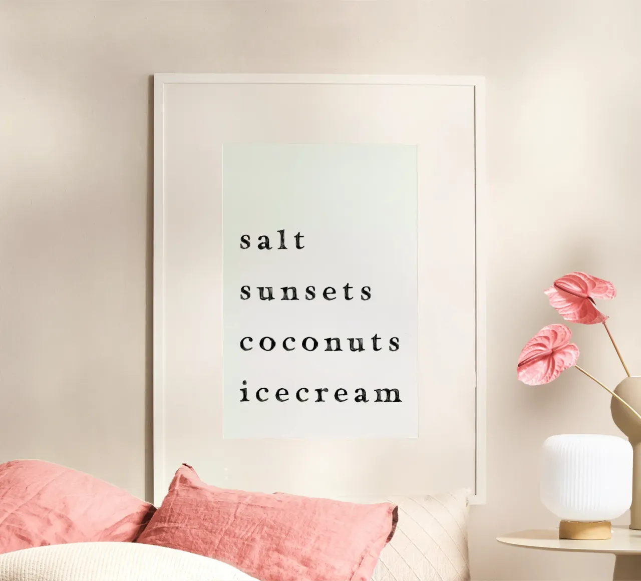 Salt and Sunsets poster con telaio in alluminio da KRUTH DESIGN