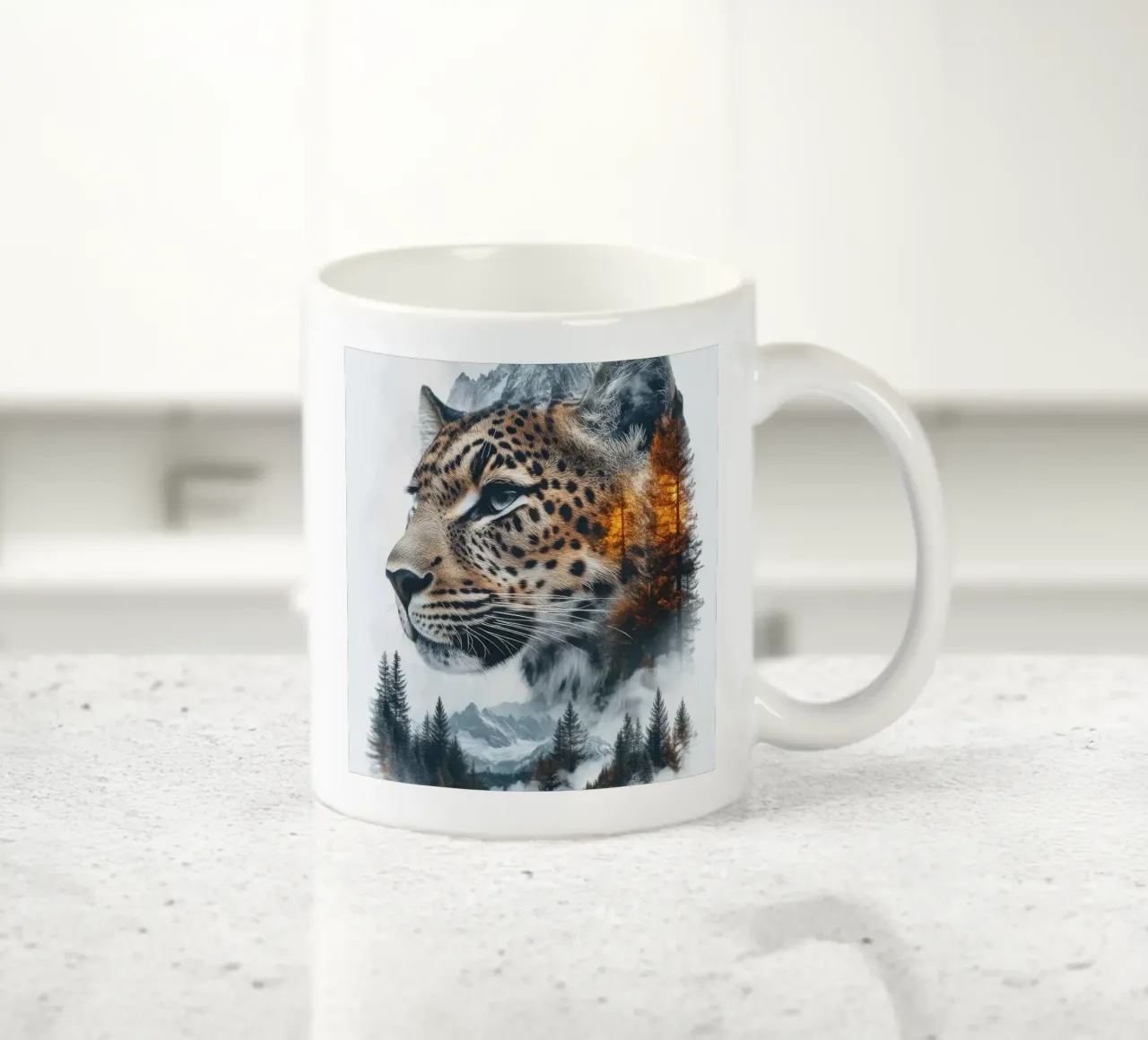 montagne a macchia di leopardo pini tazza in ceramica da Kirsten C Nolan