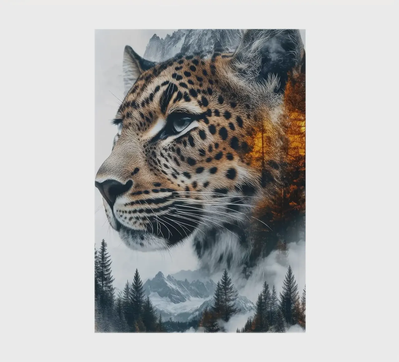leopard mountains pine trees notebook by Kirsten C Nolan