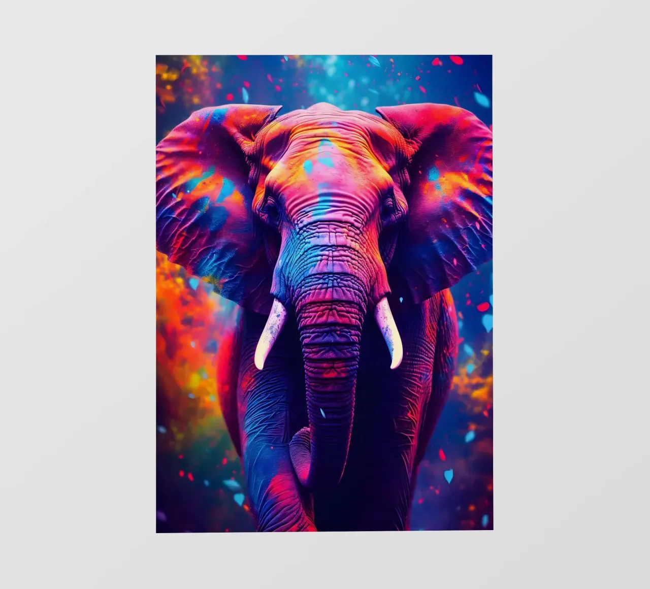 elefante fauna selvatica colori vivaci telo in pvc da Kirsten C Nolan