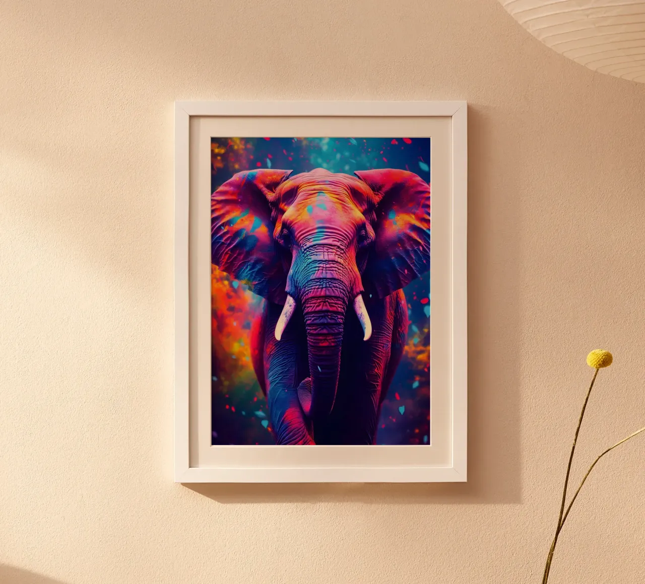 elefante fauna selvatica colori vivaci carta hahnemühle da Kirsten C Nolan