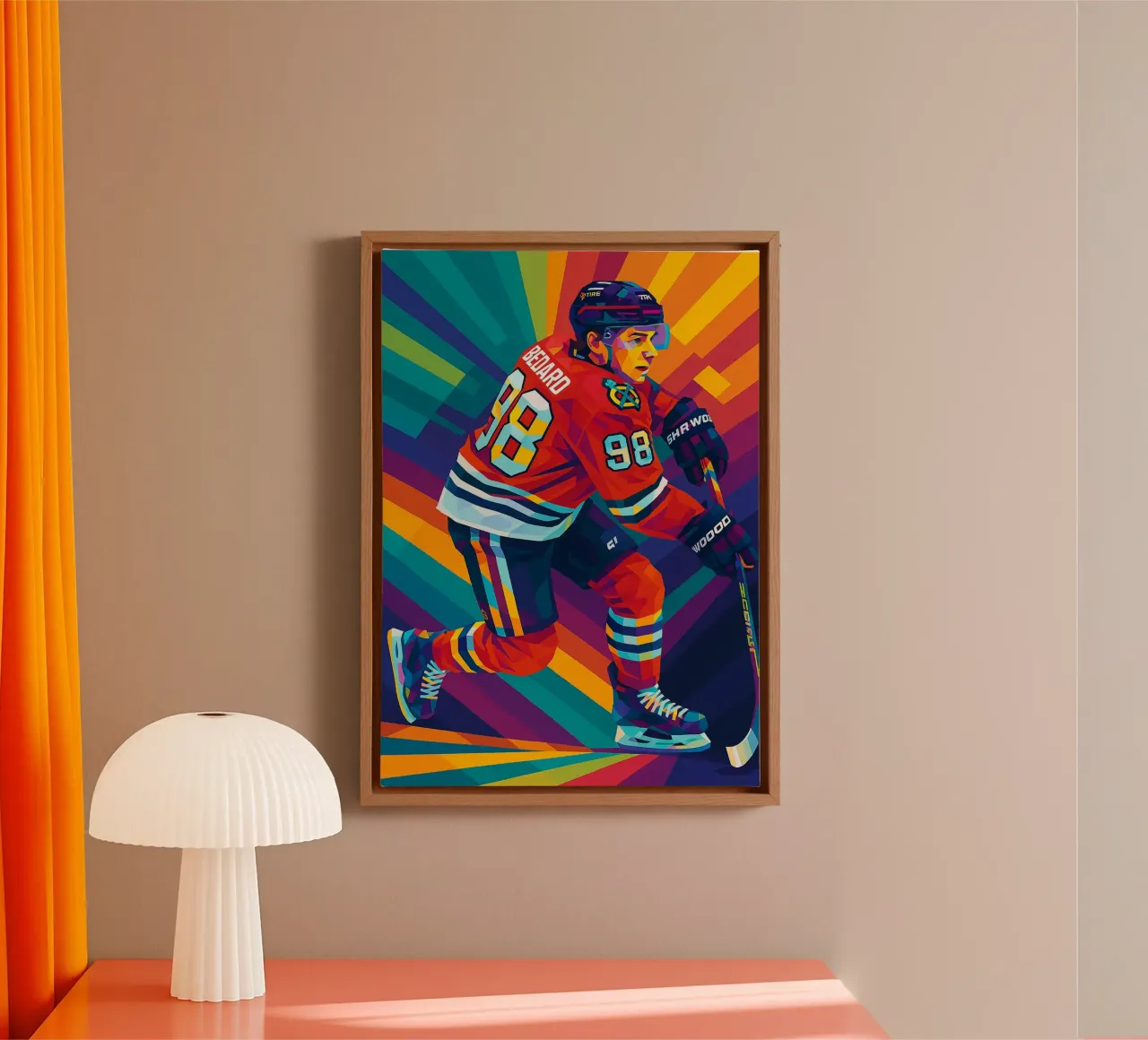 connor bedard tela con Cornice a cassetta da HopeStudio
