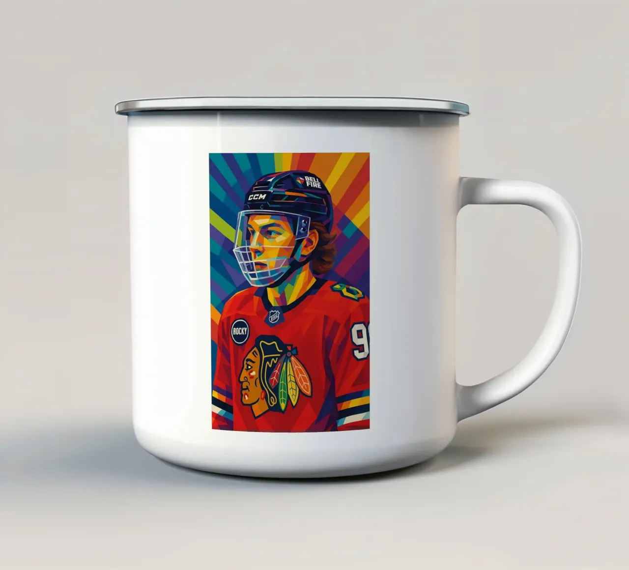 connor bedard tazza in smalto da HopeStudio