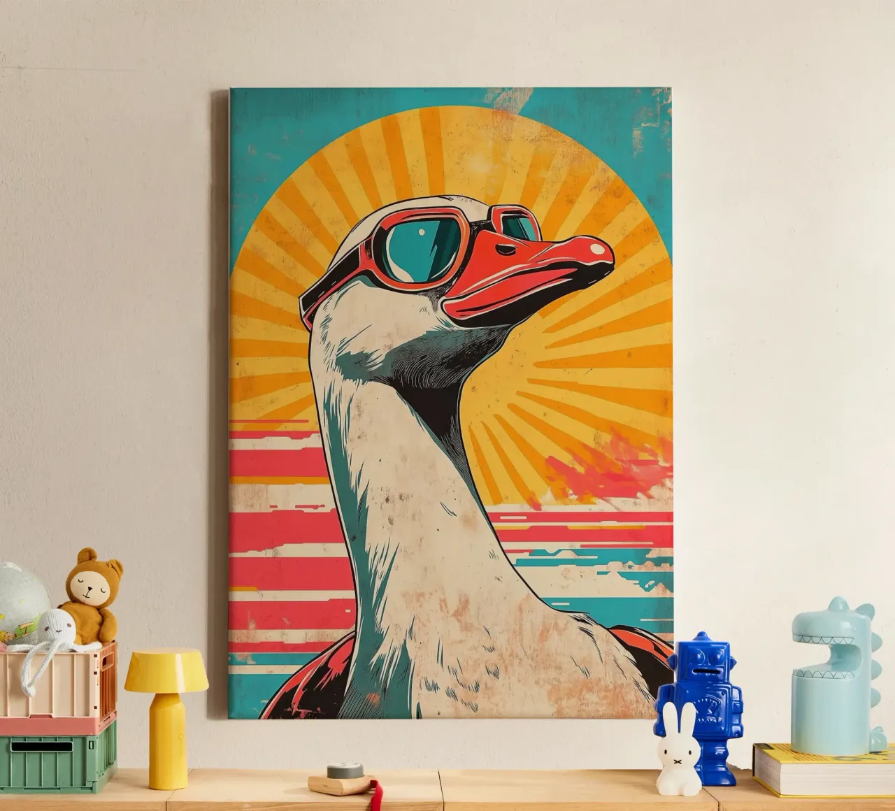 goose sunglasses sunburst canvas with Floater frame by James Isaac Jackson