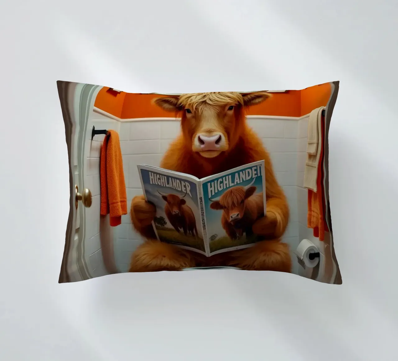 lettura del bagno della mucca cuscino da James Isaac Jackson