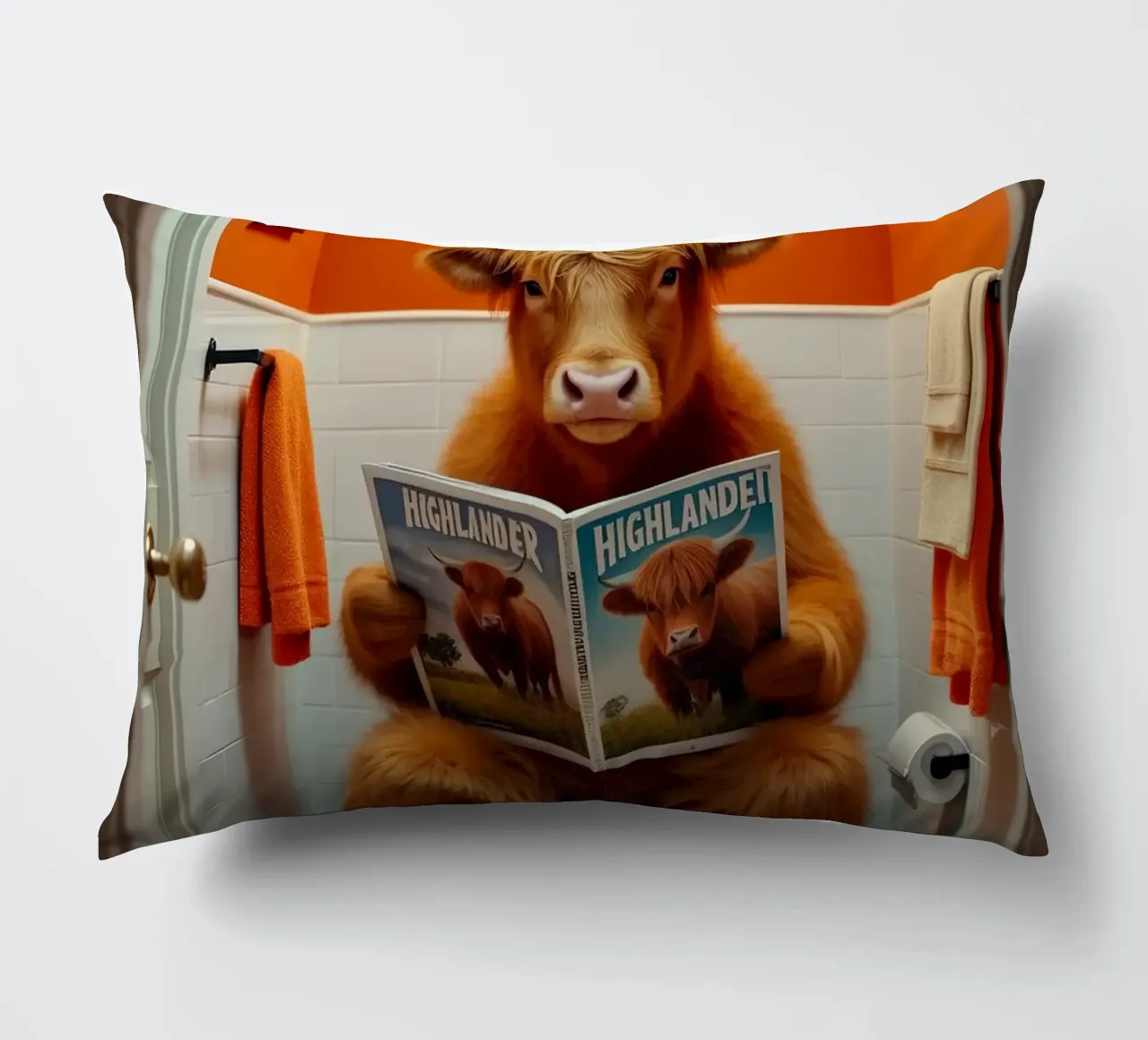 lettura del bagno della mucca cuscino da James Isaac Jackson