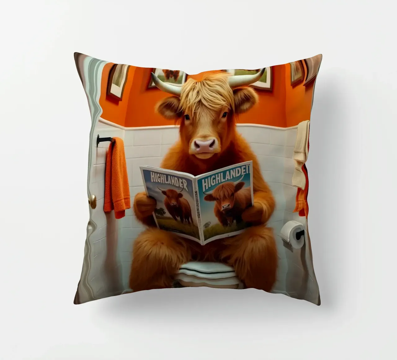lettura del bagno della mucca cuscino da James Isaac Jackson