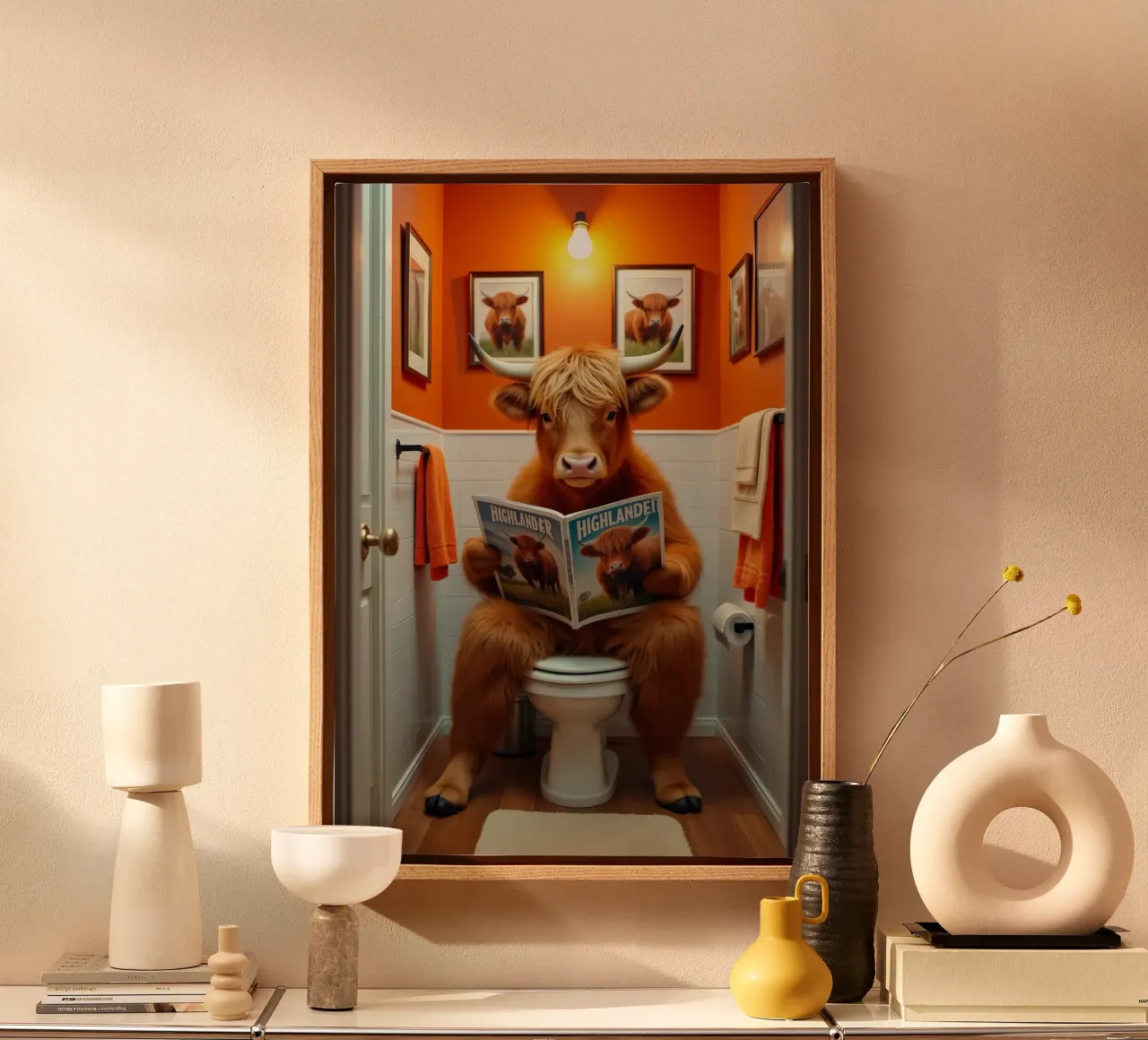 lettura del bagno della mucca tela con Cornice a cassetta da James Isaac Jackson