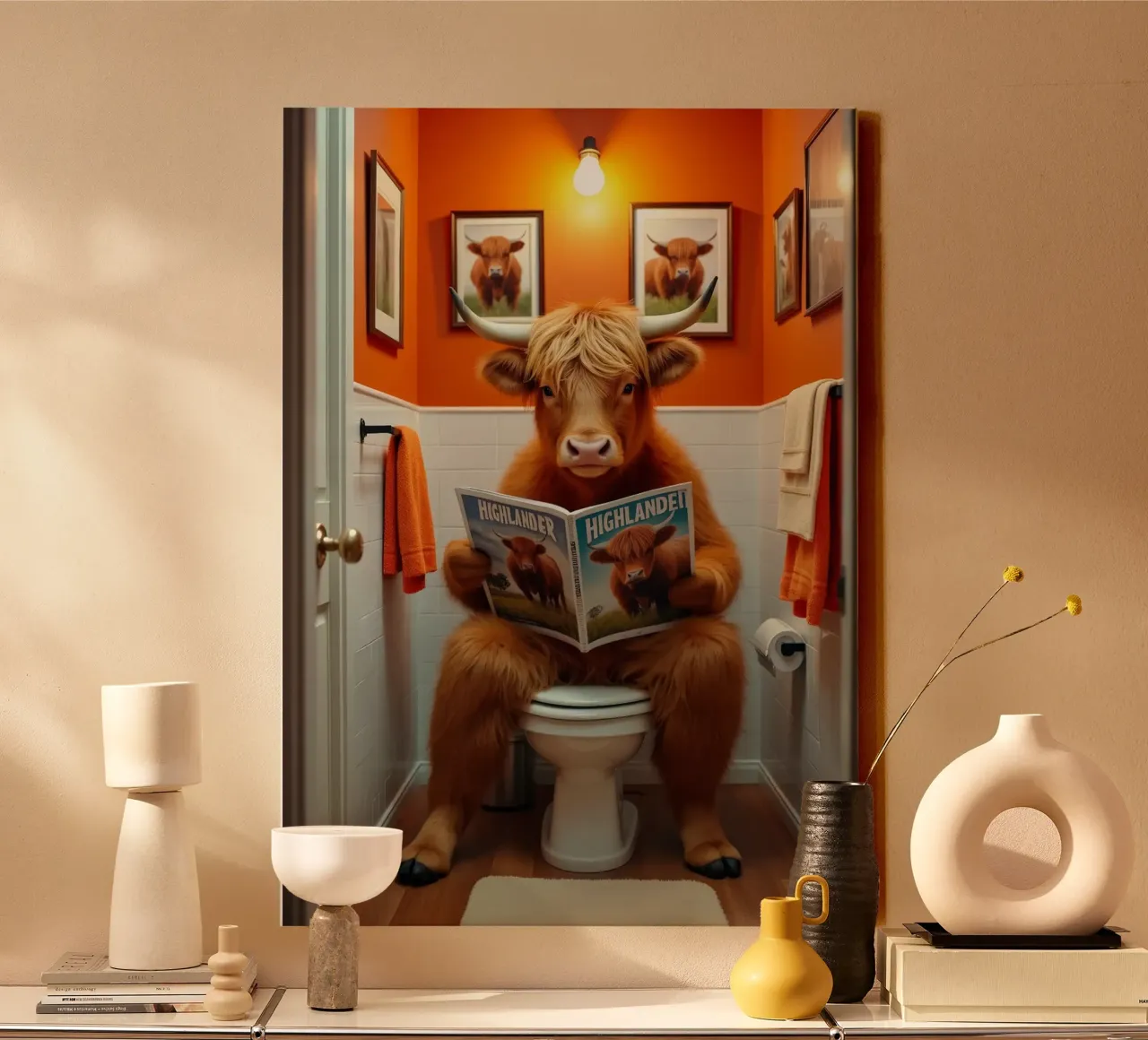 lettura del bagno della mucca tela con Cornice a cassetta da James Isaac Jackson