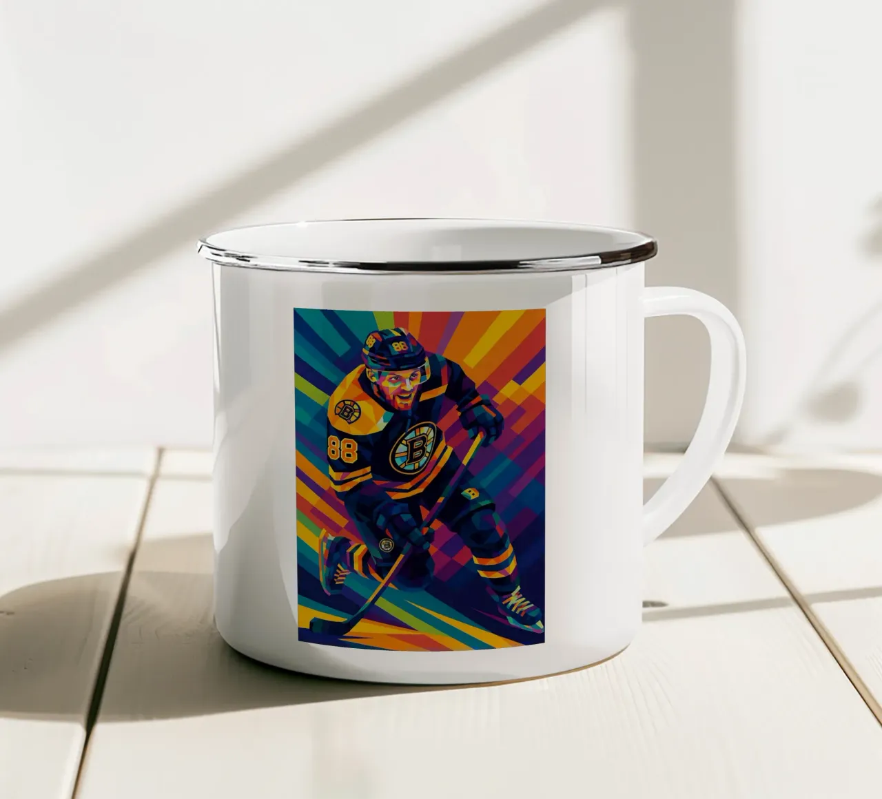 David Pastrnak tazza in smalto da HopeStudio