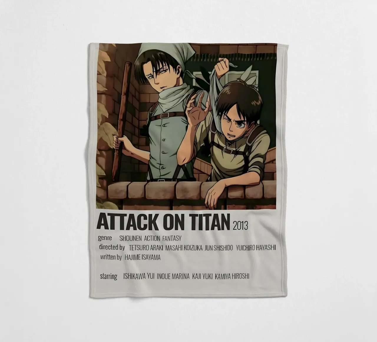 ATTACK ON TITAN 2013 coperta in pile da Totoya