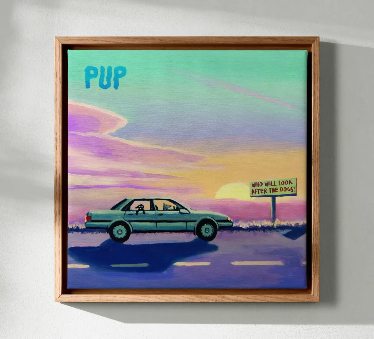 PUP Chi si occupa dei cani tela con Cornice a cassetta da Band Merch
