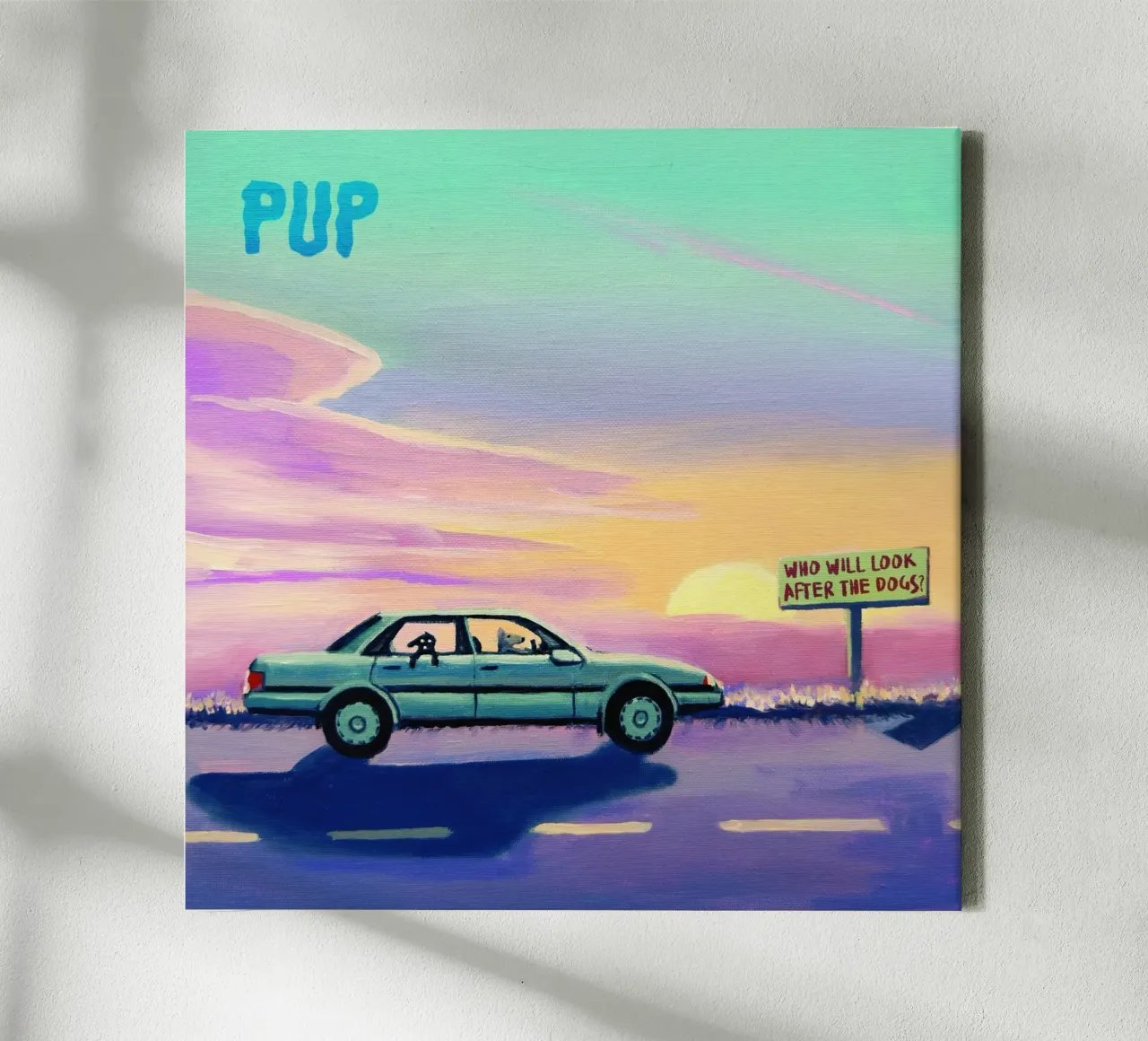 PUP Chi si occupa dei cani tela con Cornice a cassetta da Band Merch