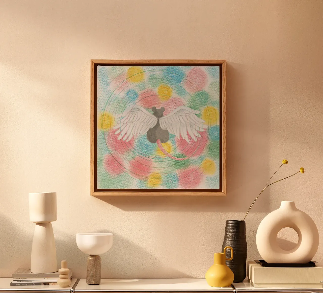 Mei Semones Animaru canvas met Baklijst van Band Merch