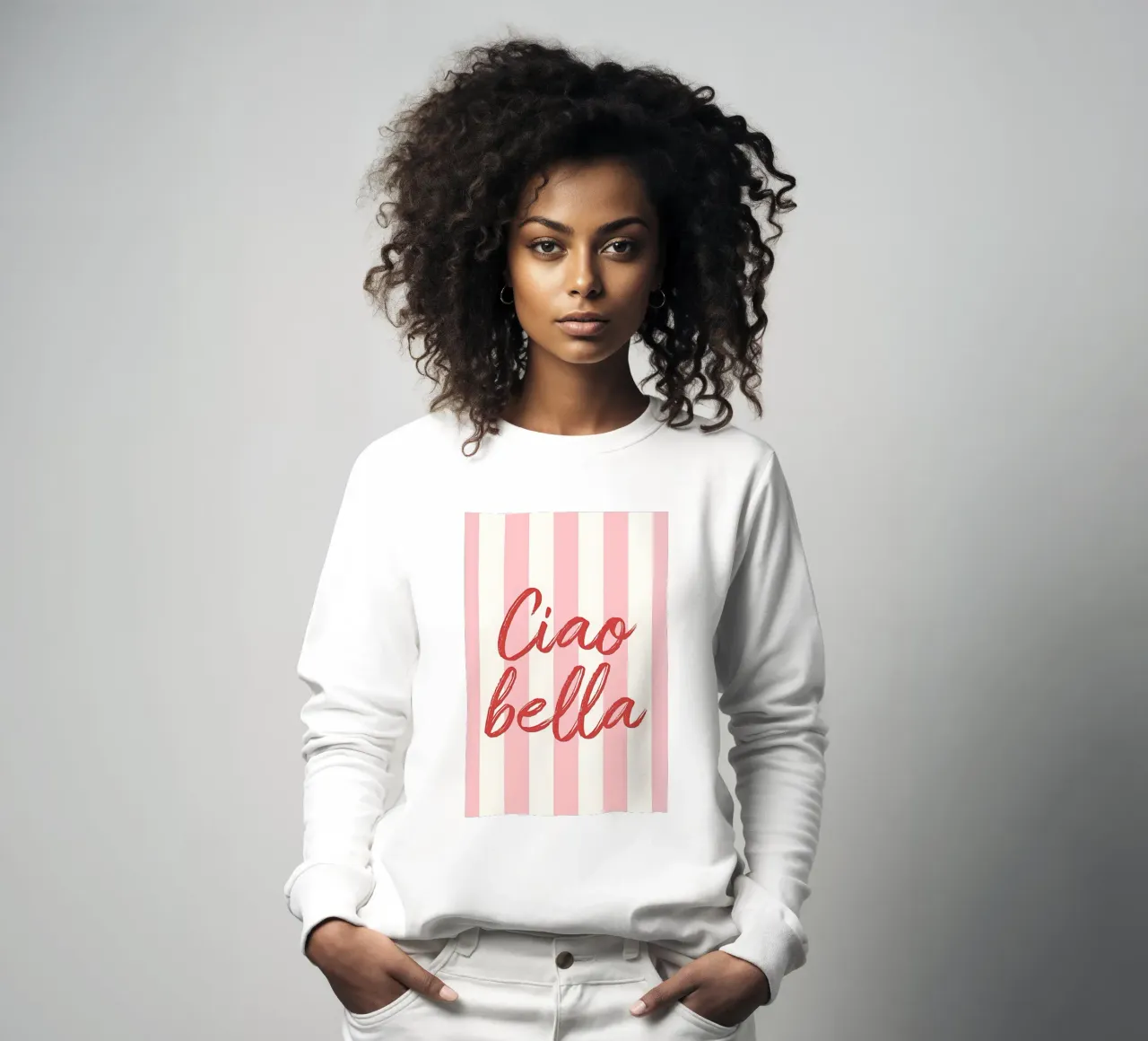 Hallo Bella Streifendruck Sweatshirt von DolceVita