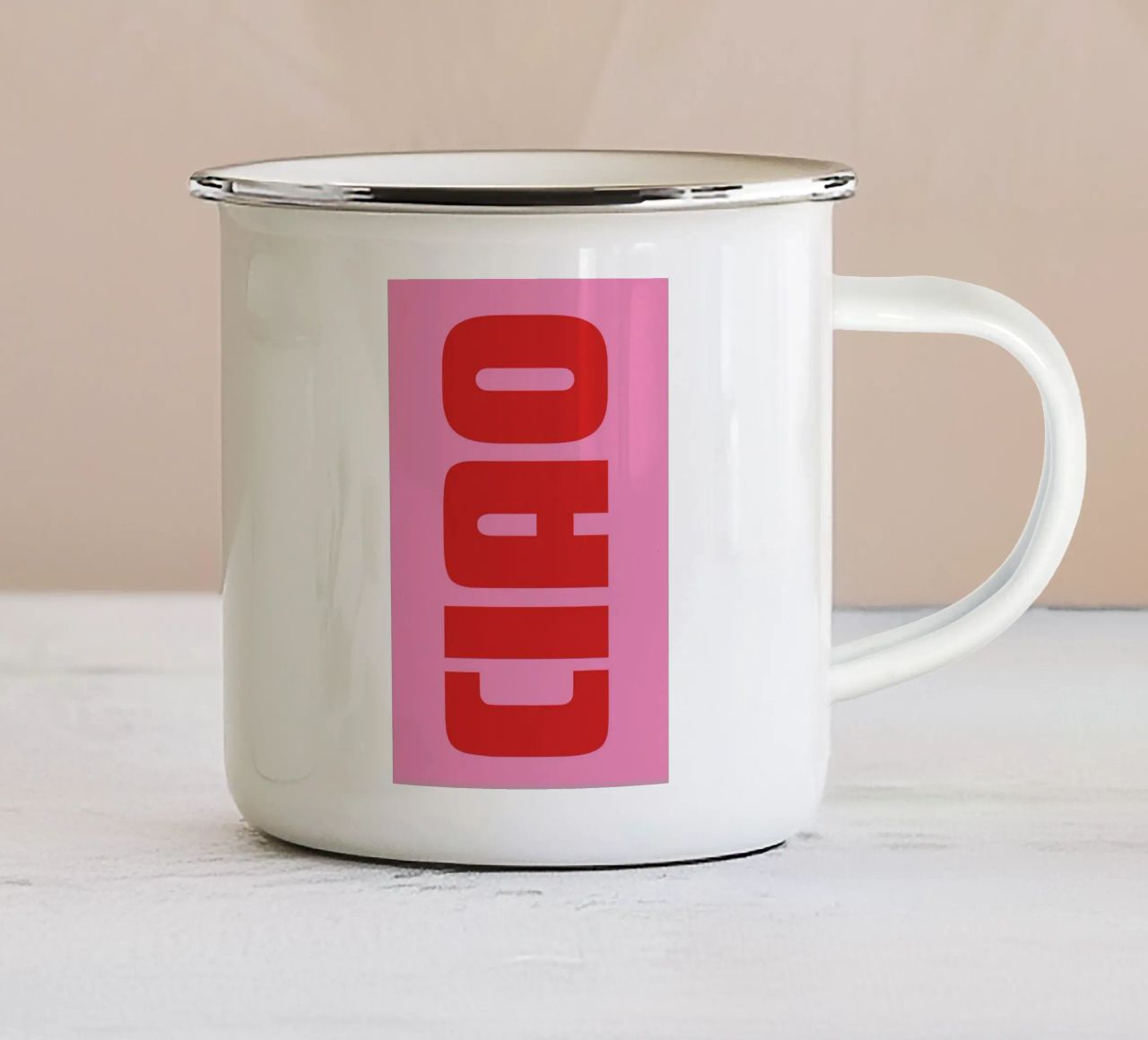 Ciao Print, Italië Print emaille mok van DolceVita