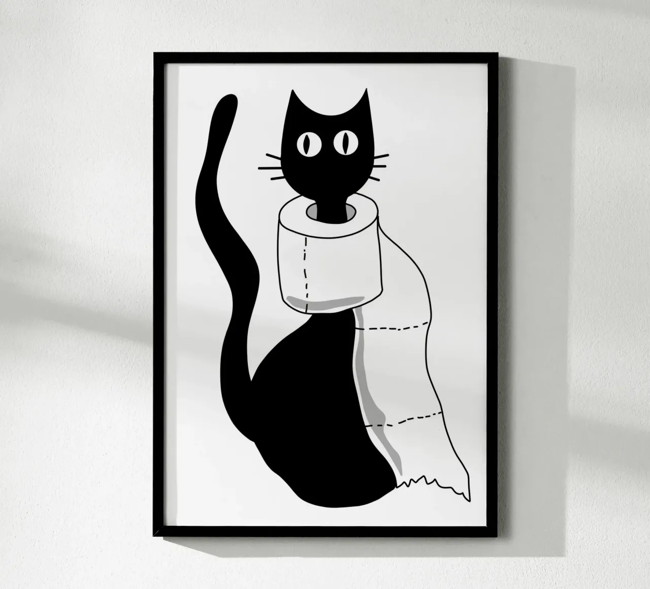 Bagno - Toilette per gli ospiti - Toilette - Gatto poster con telaio in plastica da keinkonzept