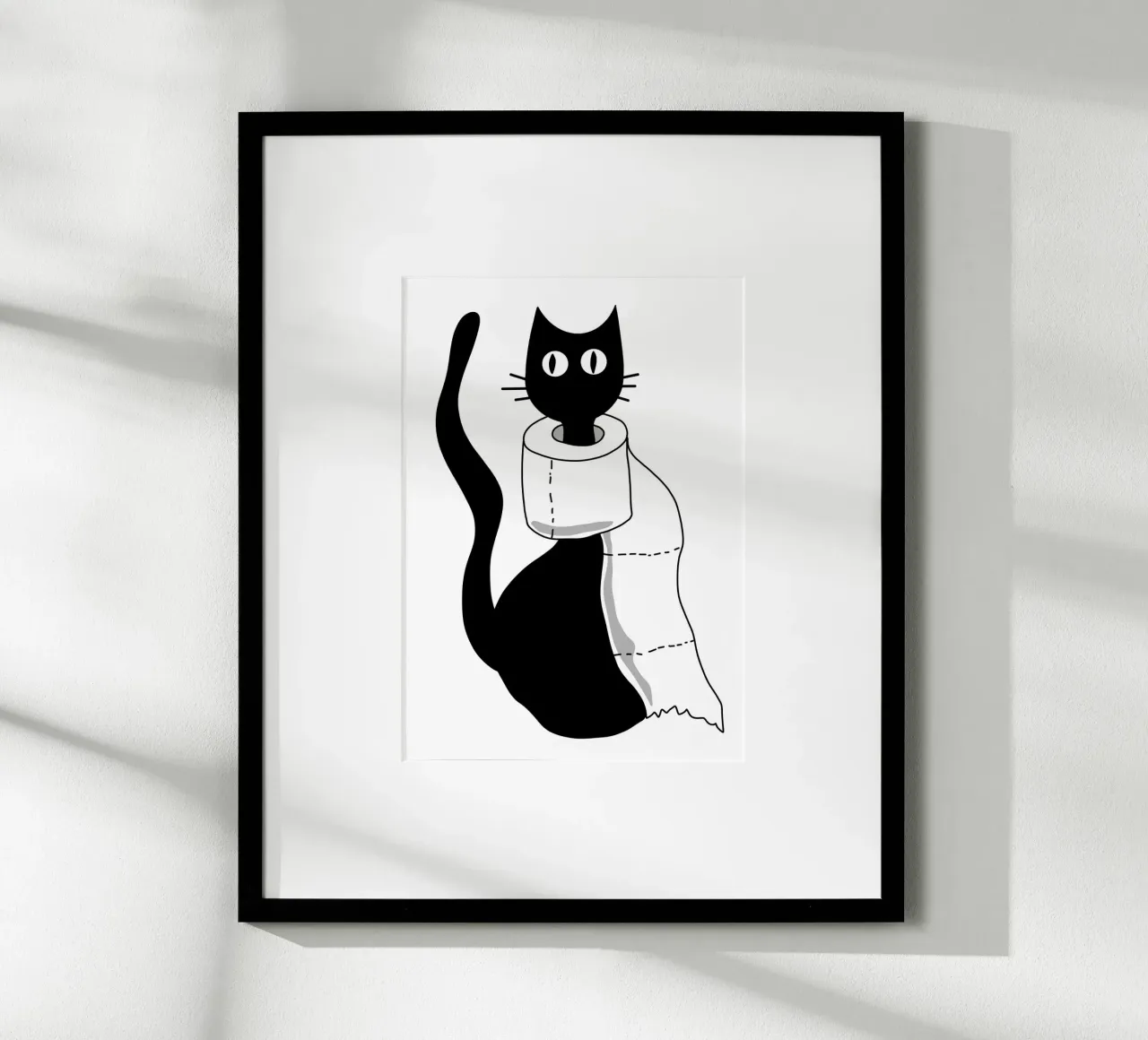 Bagno - Toilette per gli ospiti - Toilette - Gatto poster con telaio in plastica da keinkonzept