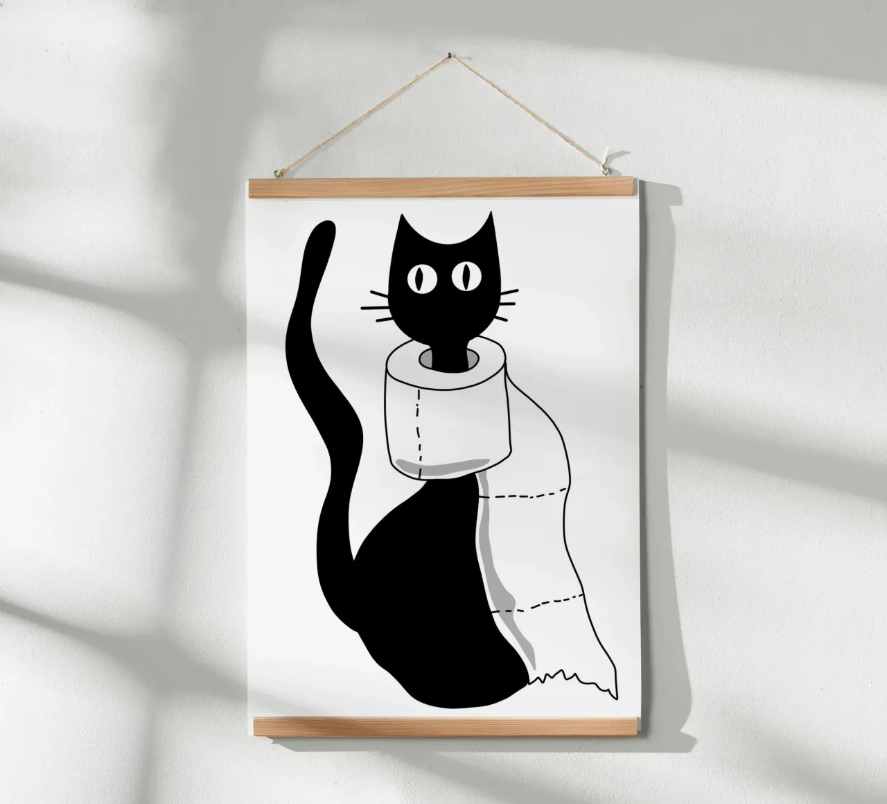 Bagno - Toilette per gli ospiti - Toilette - Gatto poster con telaio in plastica da keinkonzept