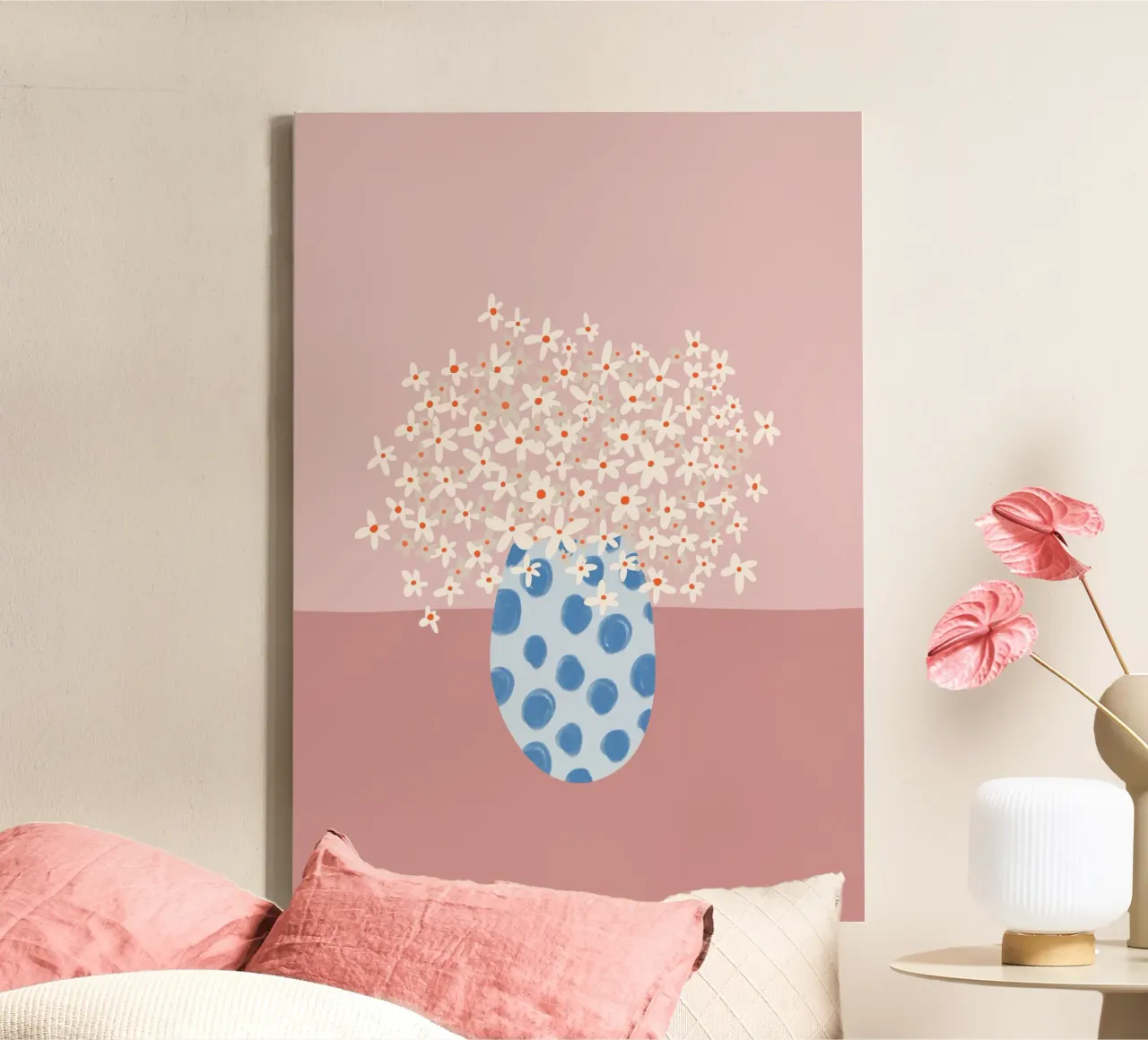 Natura morta - Bouquet - Fiori - Illustrazione tela con Cornice a cassetta da keinkonzept