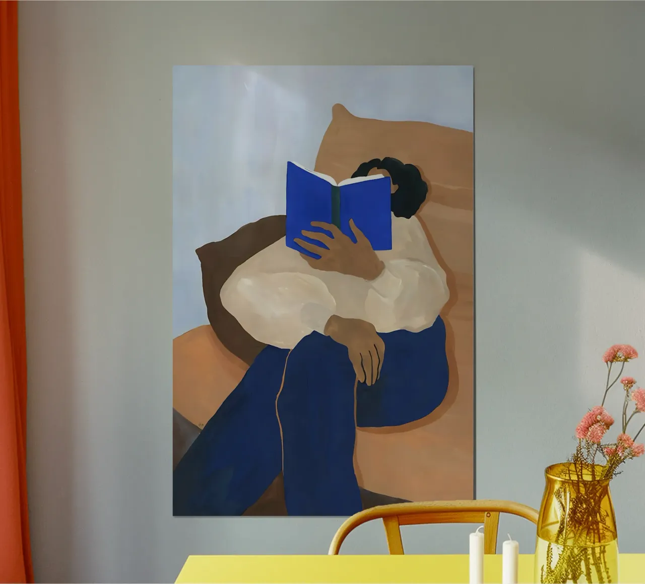 Abstract Woman Reading Book, Bookish, Modern Art hahnemühle by Boheme