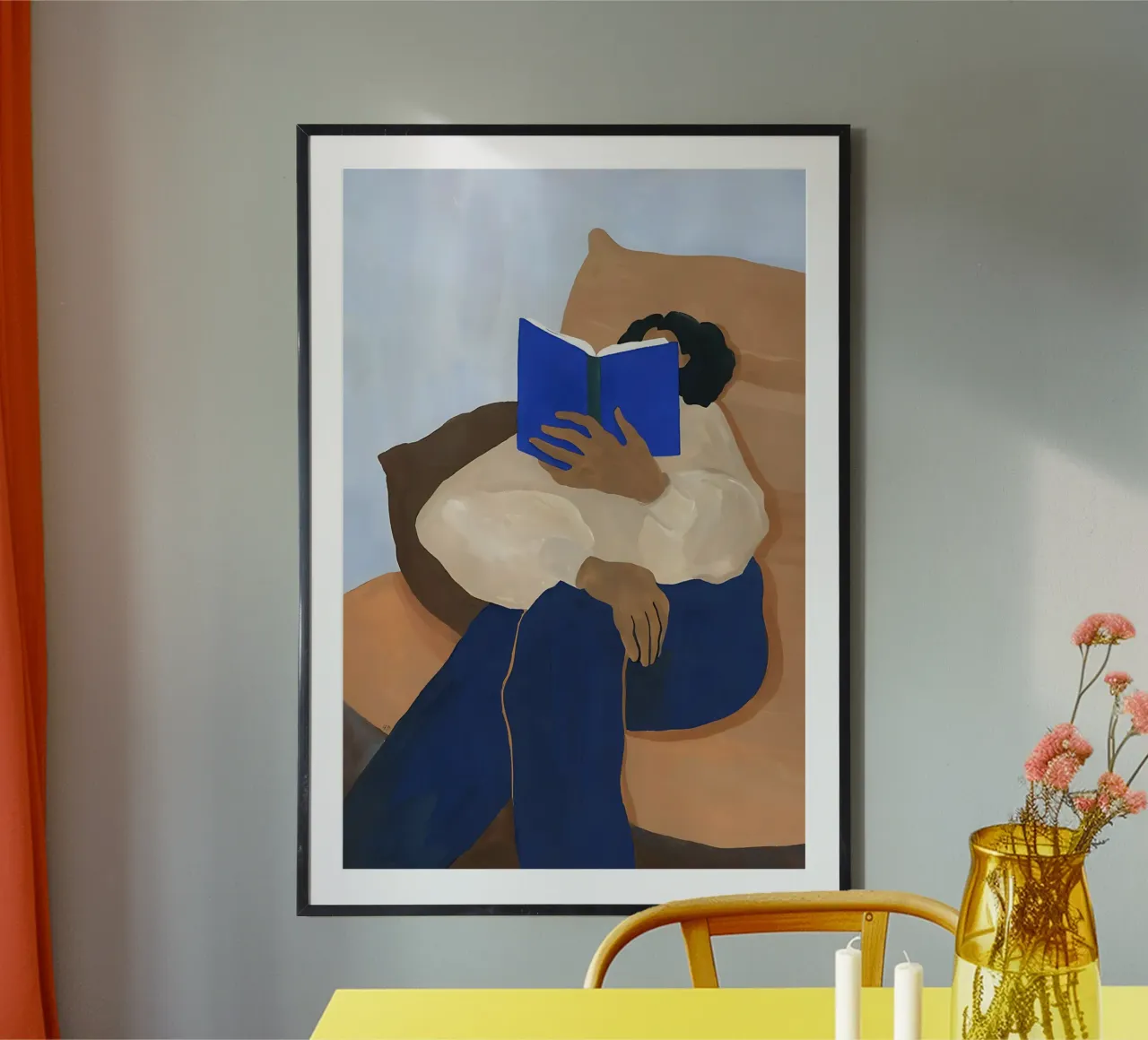 Abstract Woman Reading Book, Bookish, Modern Art hahnemühle by Boheme