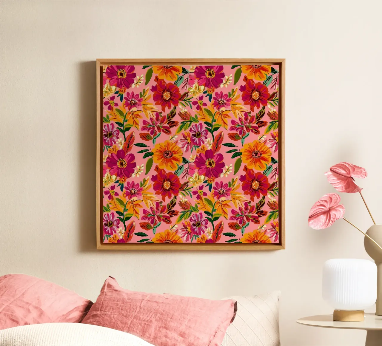 Handdrawn Flowers canvas by Sunflower Soul Studio