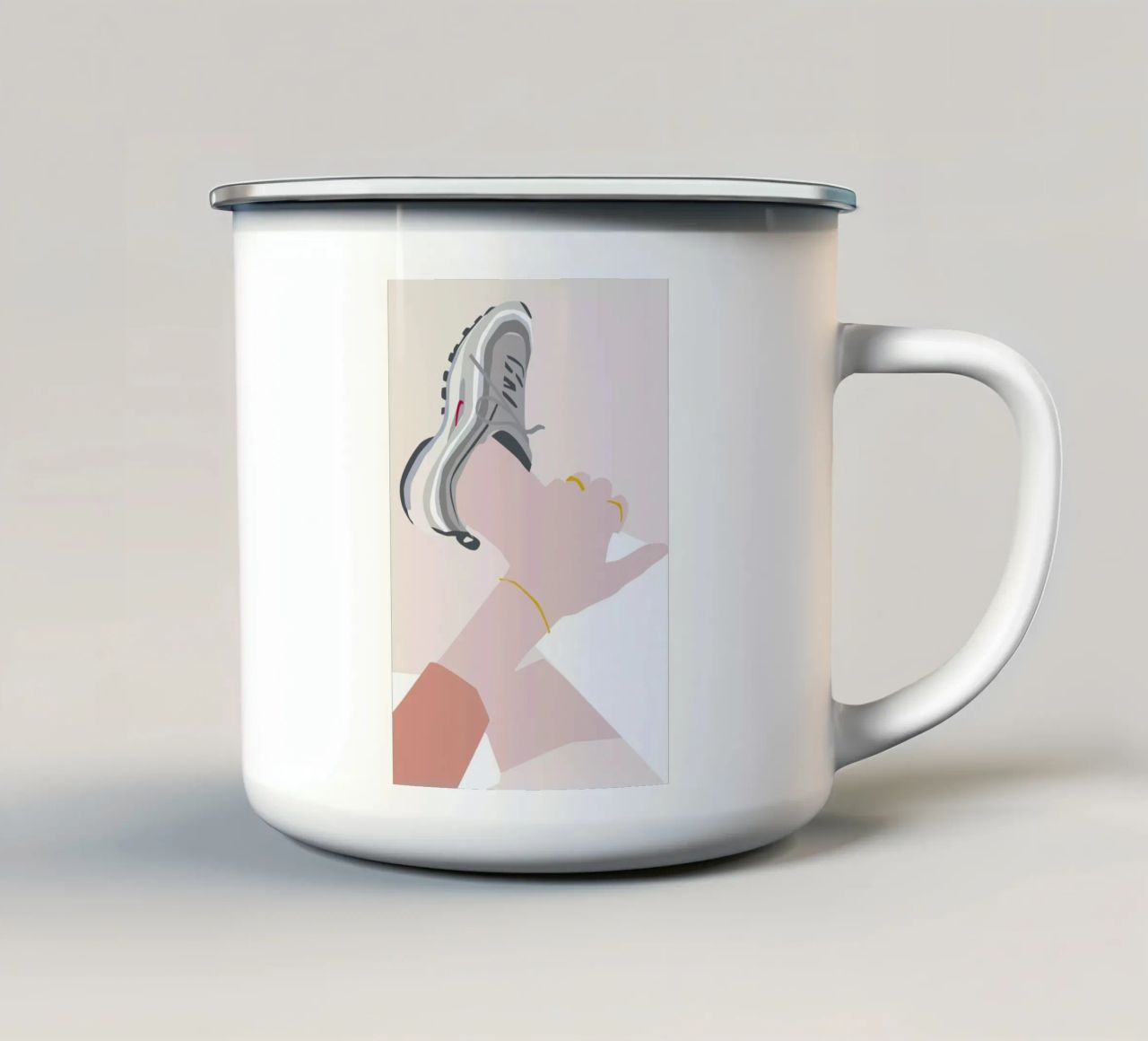 Sneaker tazza in smalto da Helena Ravenne