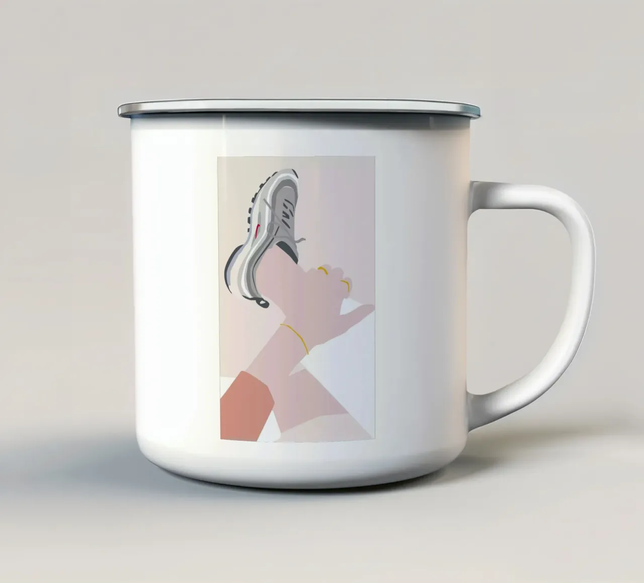 Sneaker tazza in smalto da Helena Ravenne