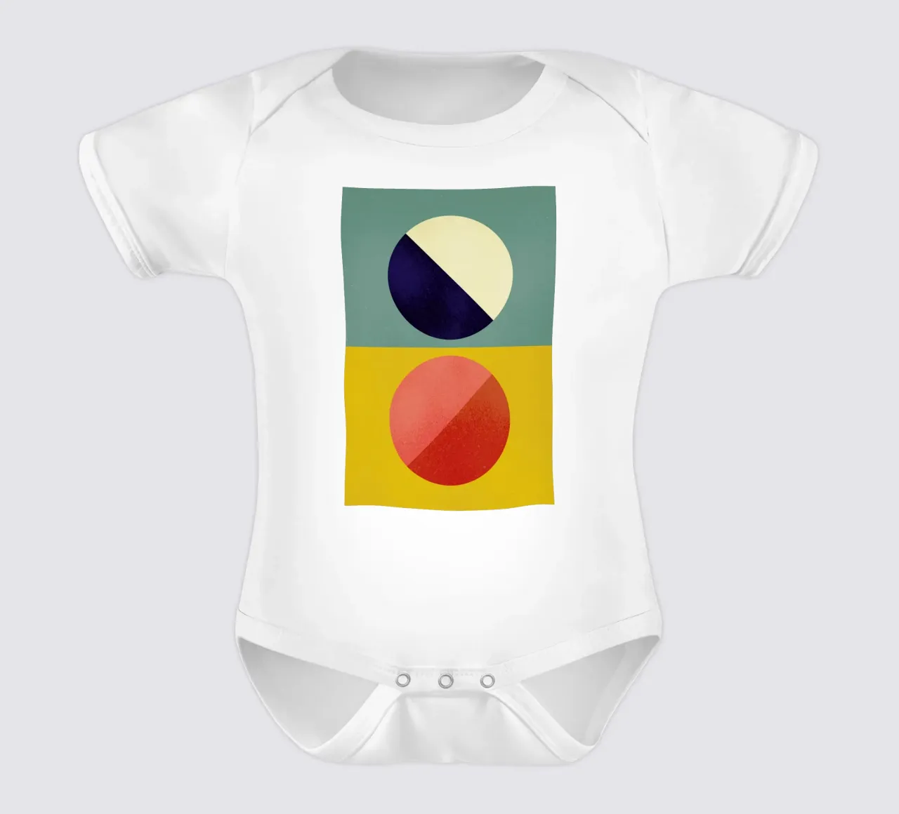 Split Screen short-sleeve baby romper by daylight design studio