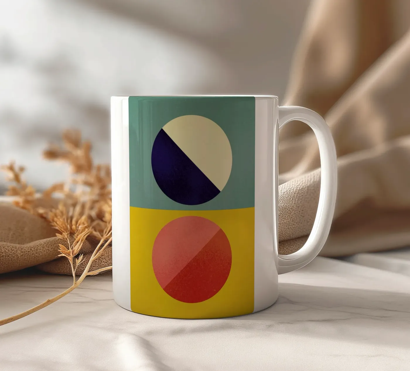 Split Screen ceramic mug by daylight design studio