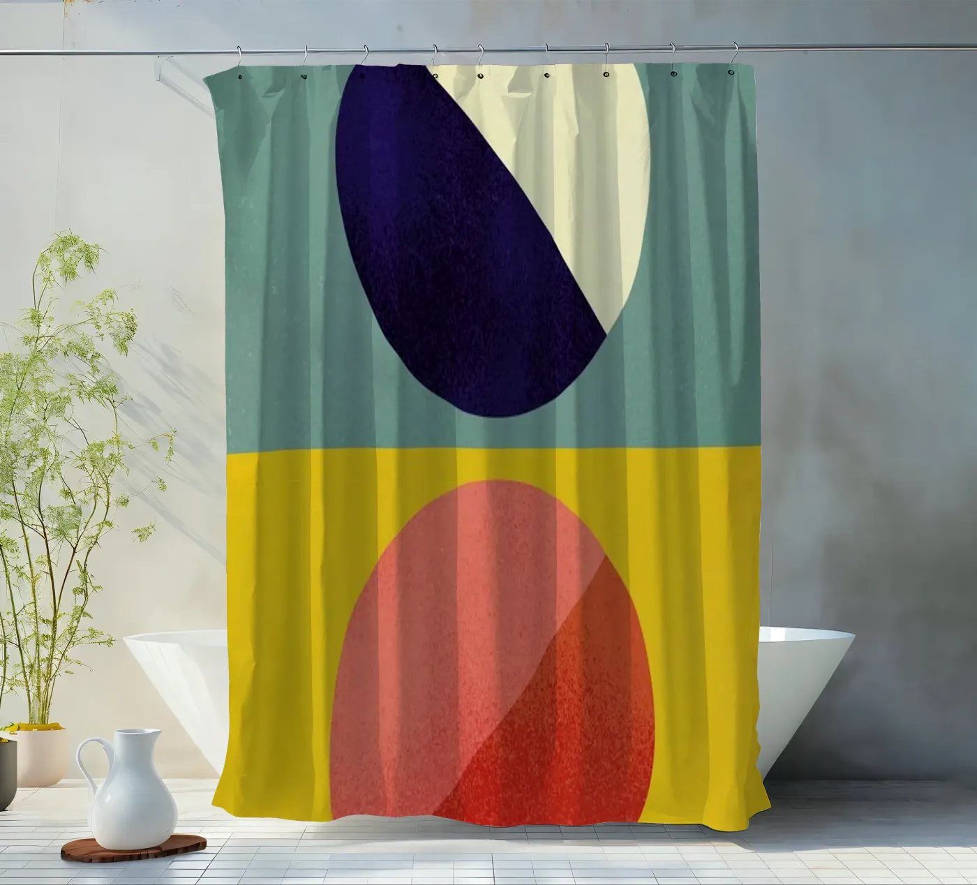 Split Screen shower curtain by daylight design studio