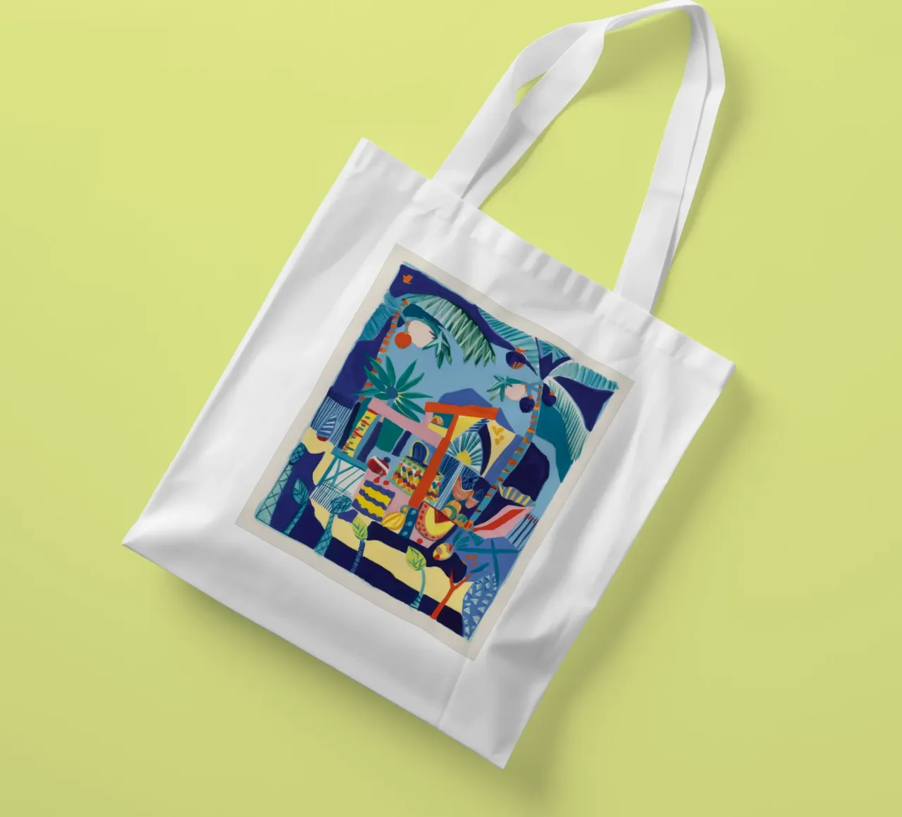 Abstracte kustsymfonie jute draagtas van Beach Palette