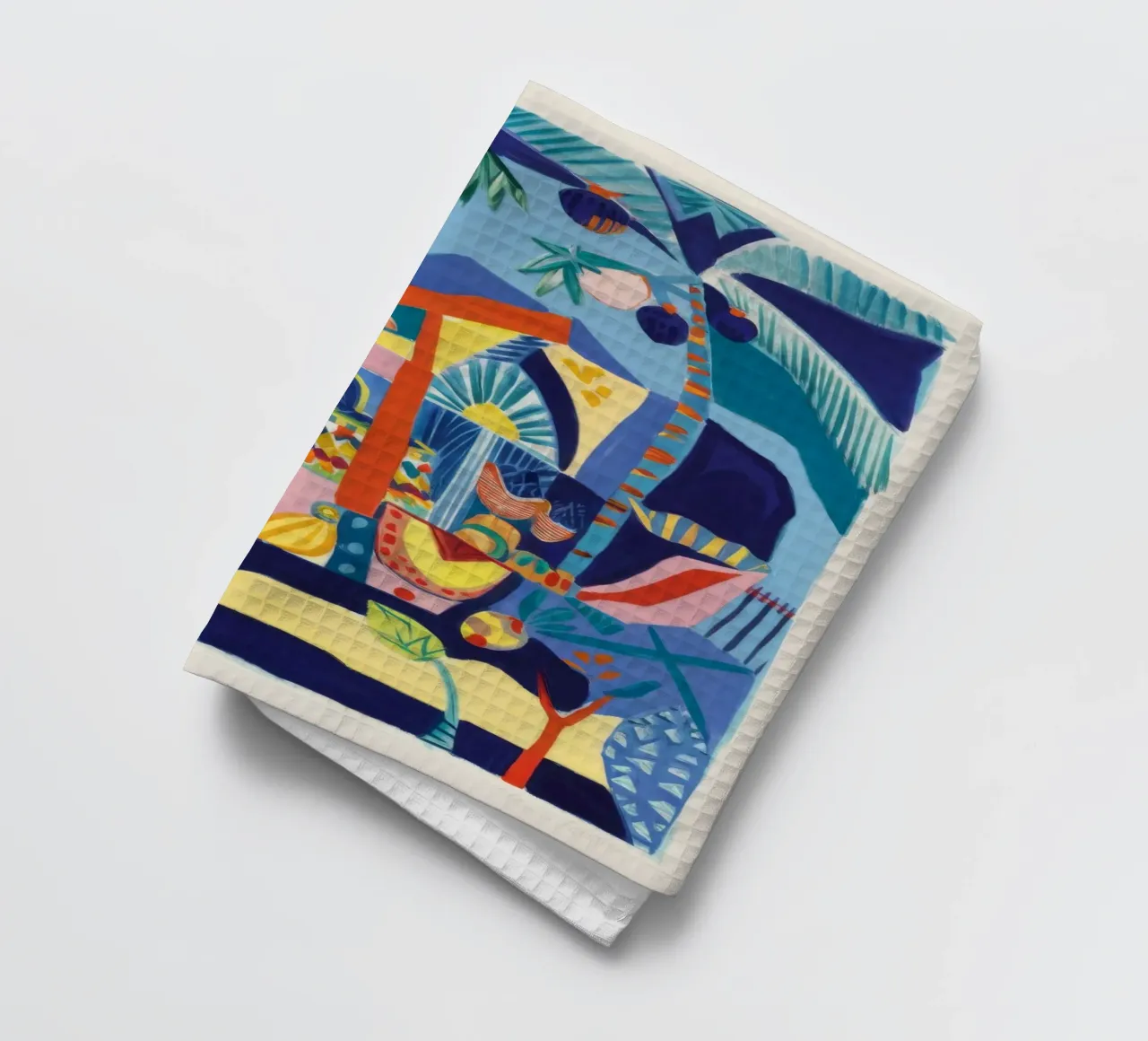 Abstracte kustsymfonie theedoek van Beach Palette