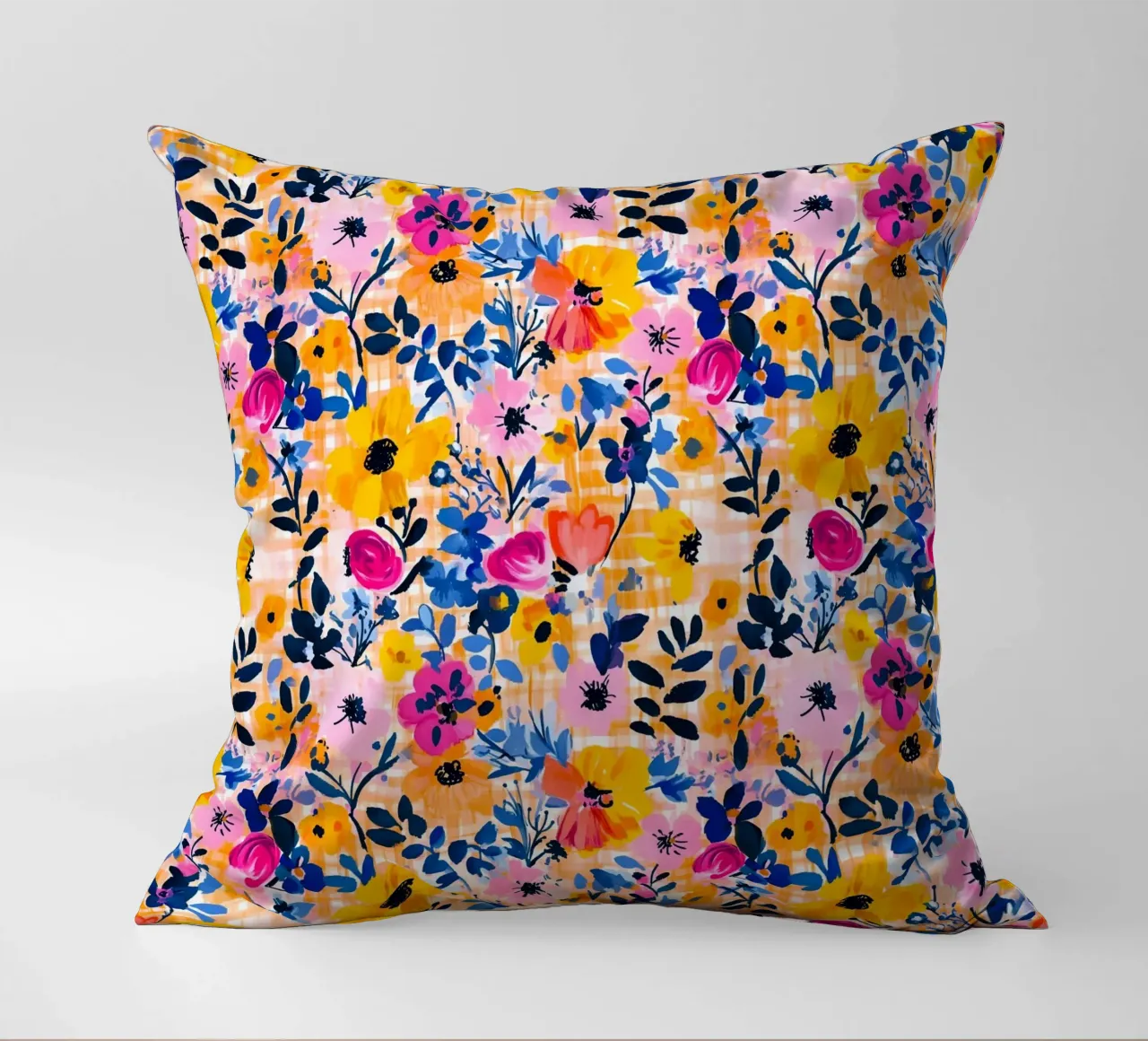Happy Florals decorative cushion by Sunflower Soul Studio