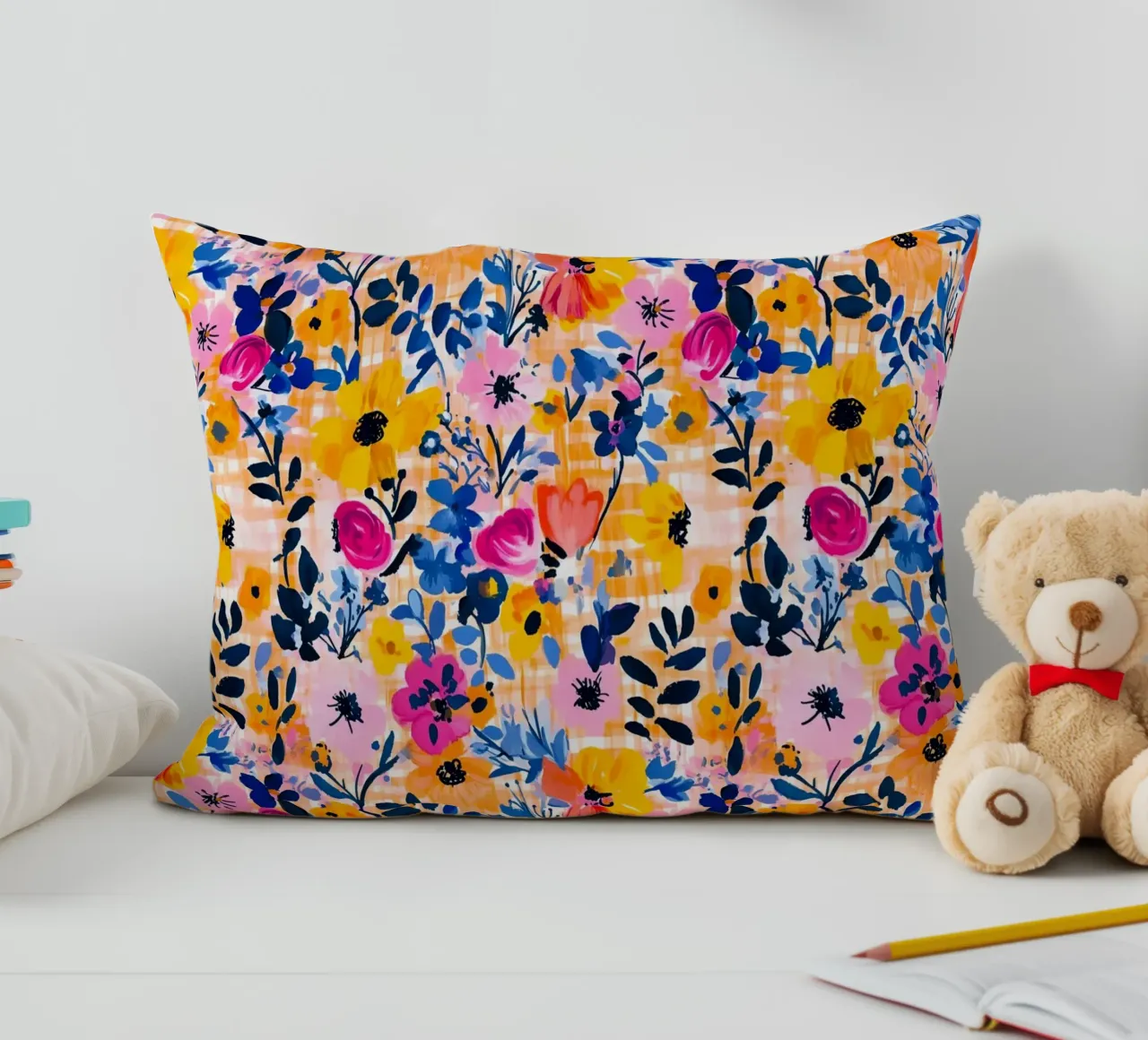 Happy Florals decorative cushion by Sunflower Soul Studio