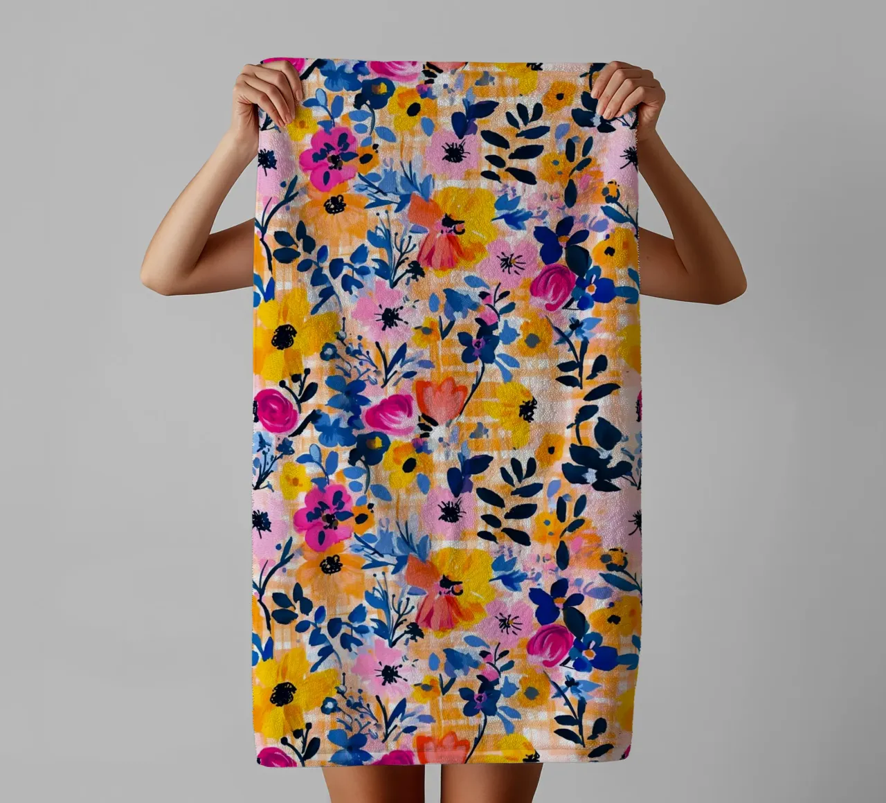 Happy Florals asciugamano da bagno da Sunflower Soul Studio