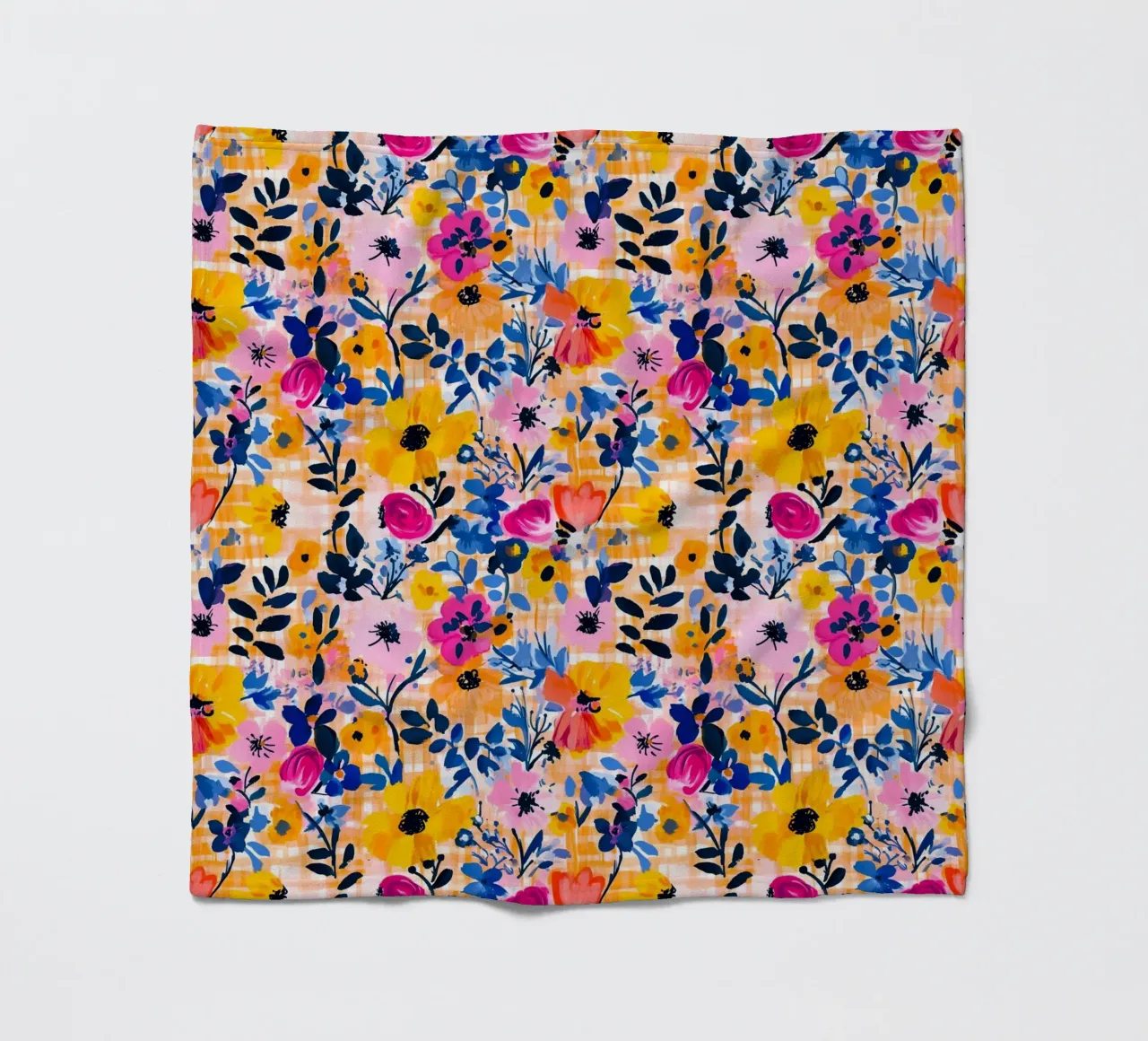 Happy Florals fleece blanket by Sunflower Soul Studio