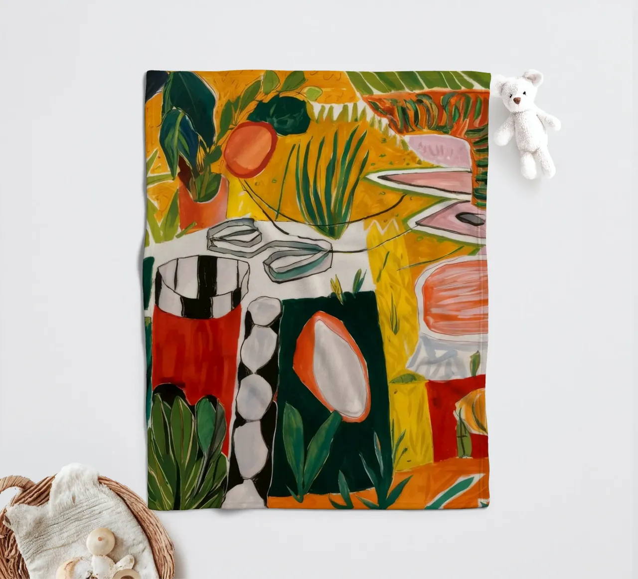 Mystical Ocean Flora fleece blanket by Beach Palette